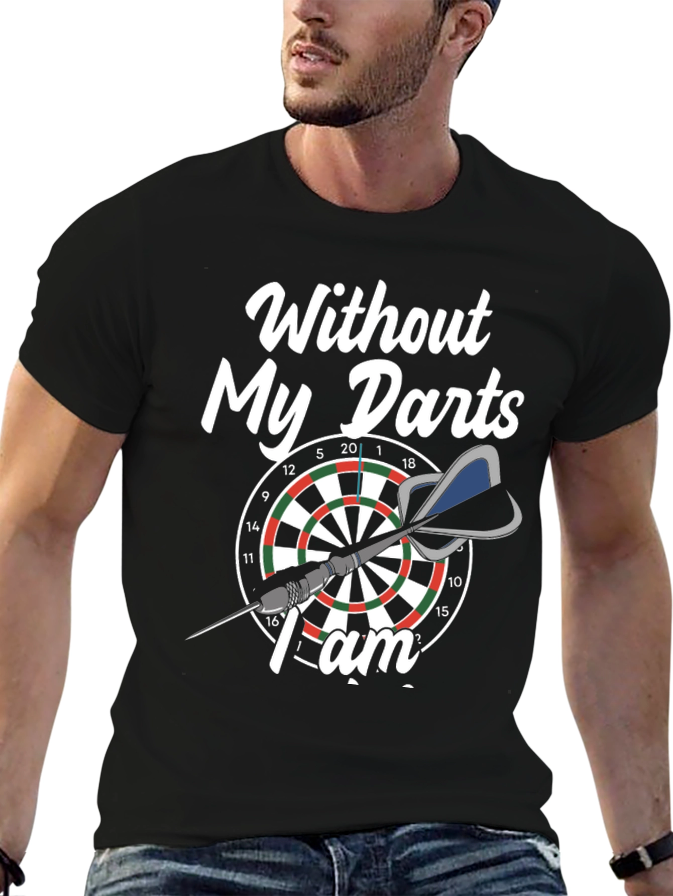 Black Dart Lover T-Shirt - Without My Darts I Am... view 6