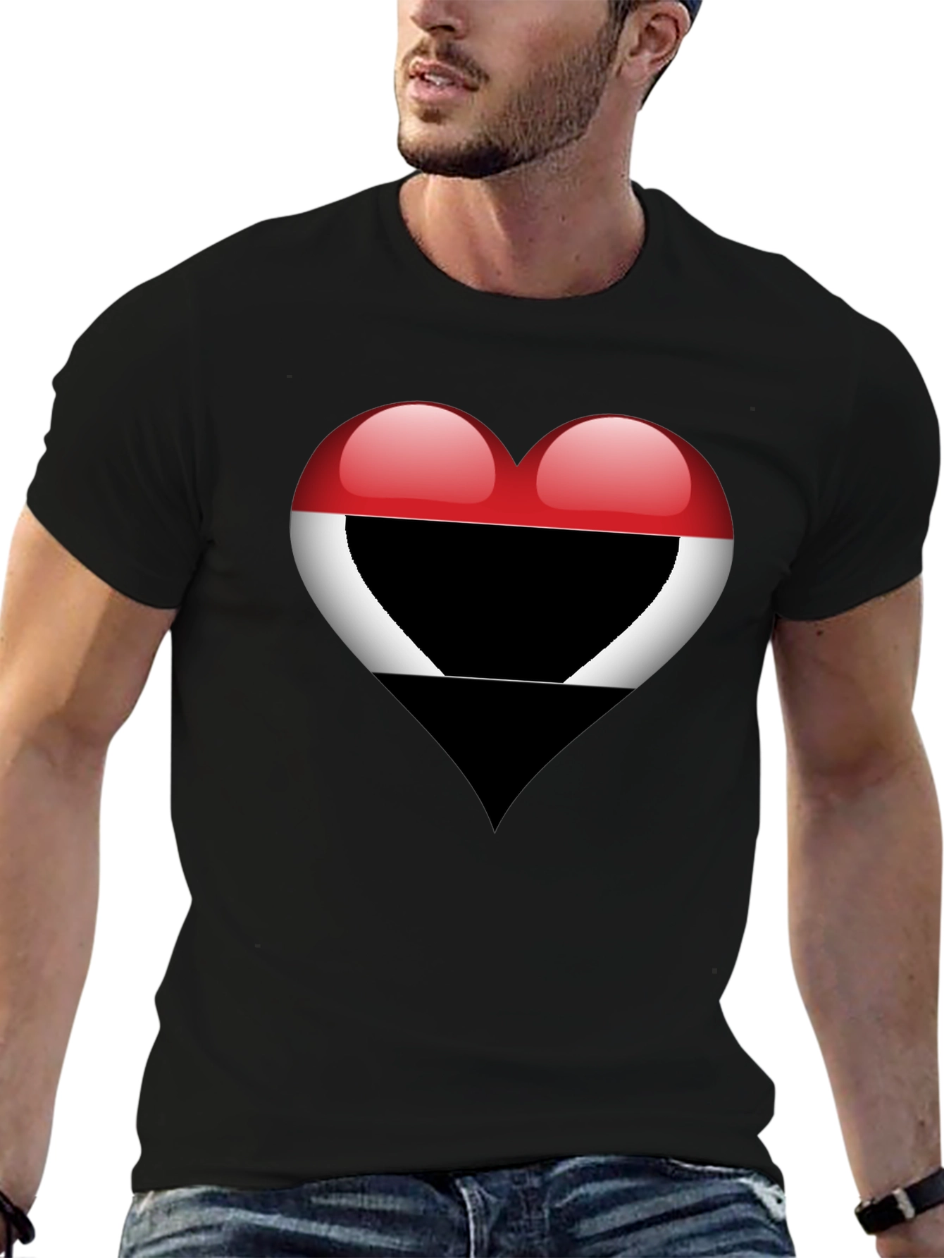 Heart Yemen Flag T-Shirt - Stylish Graphic Tee - 6