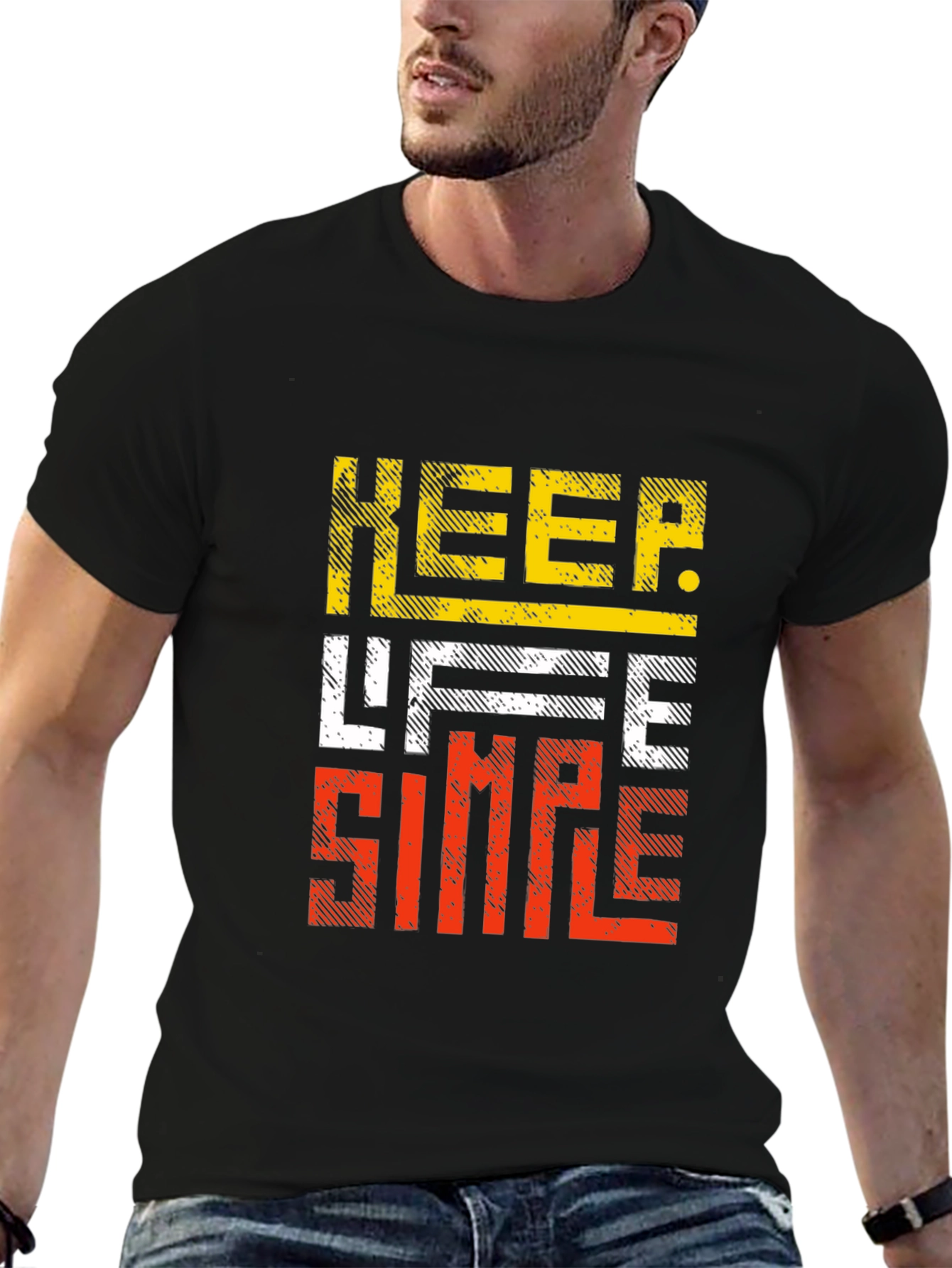 Black Keep Life Simple Graphic Tee - Black view 6