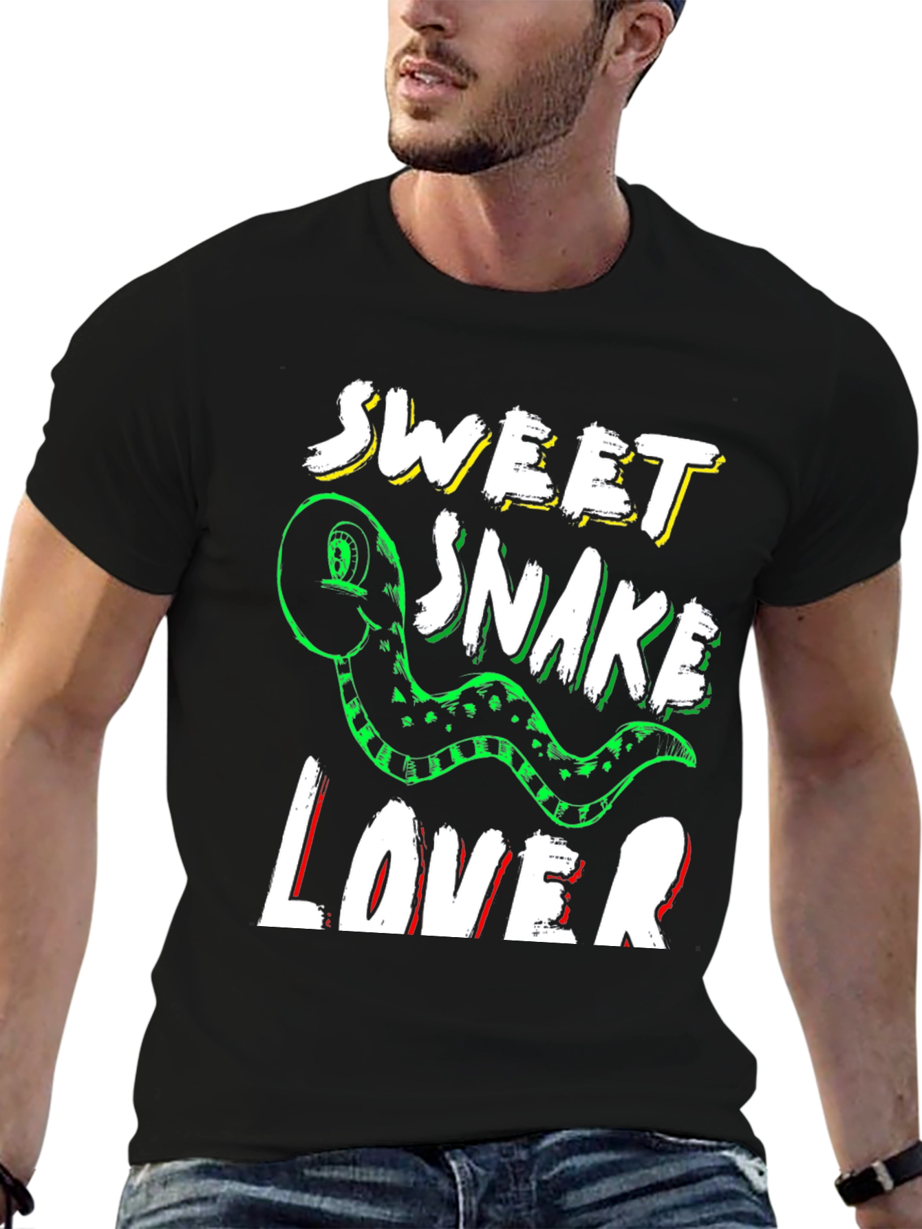 Black Sweet Snake Lover Graphic Tee view 6