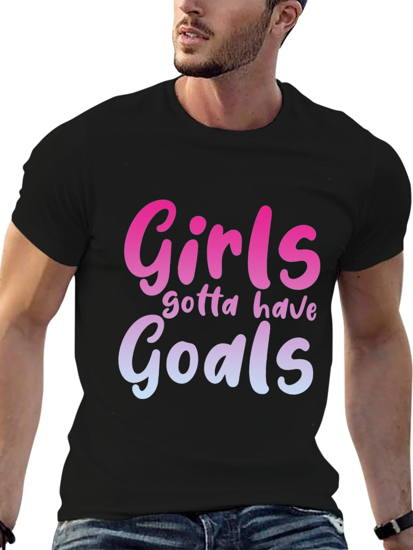 Black Girls Gotta Have Goals Graphic Tee - Black view 6
