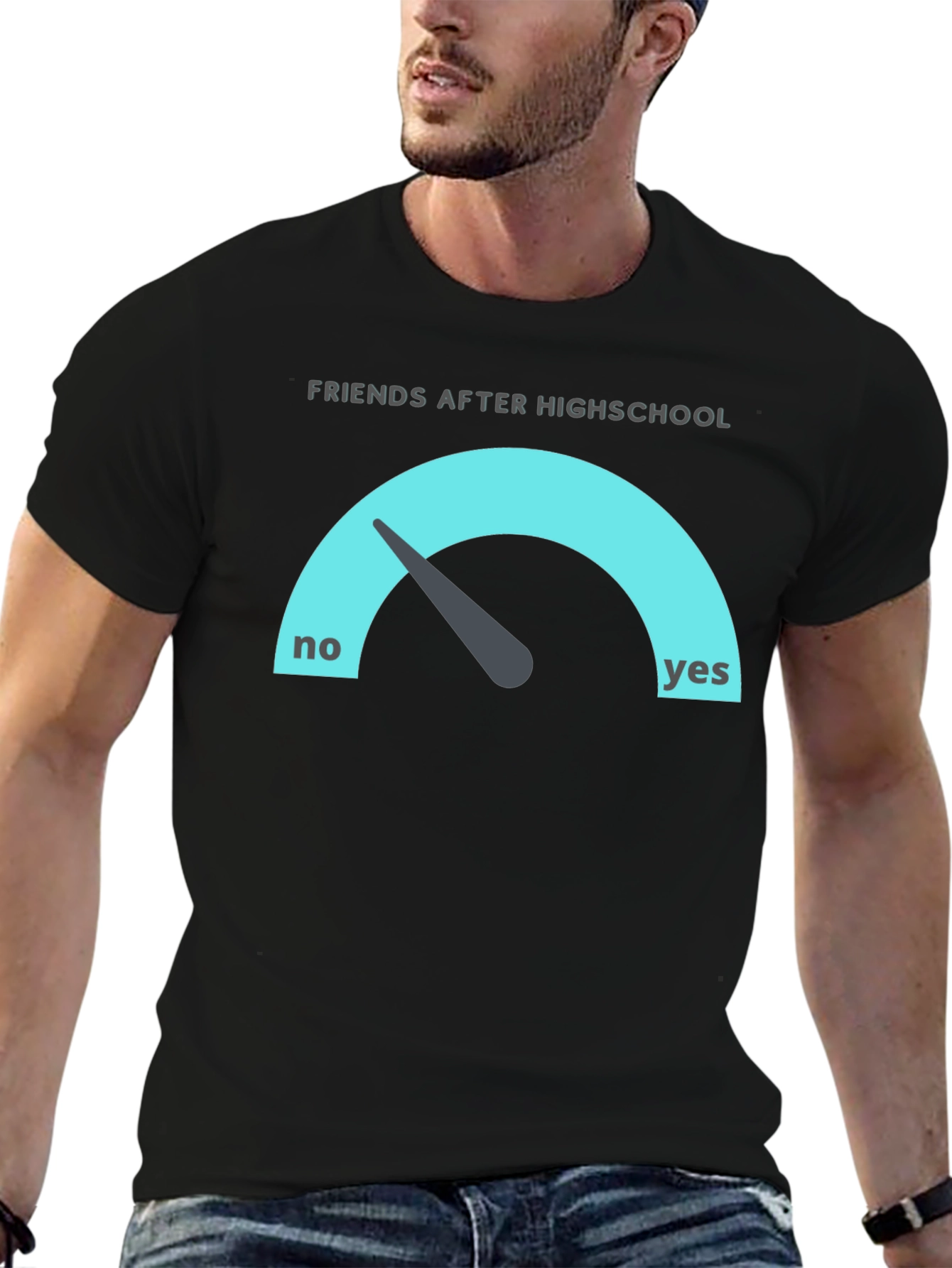 Black Friends After Highschool T-Shirt - Gauge Design view 6