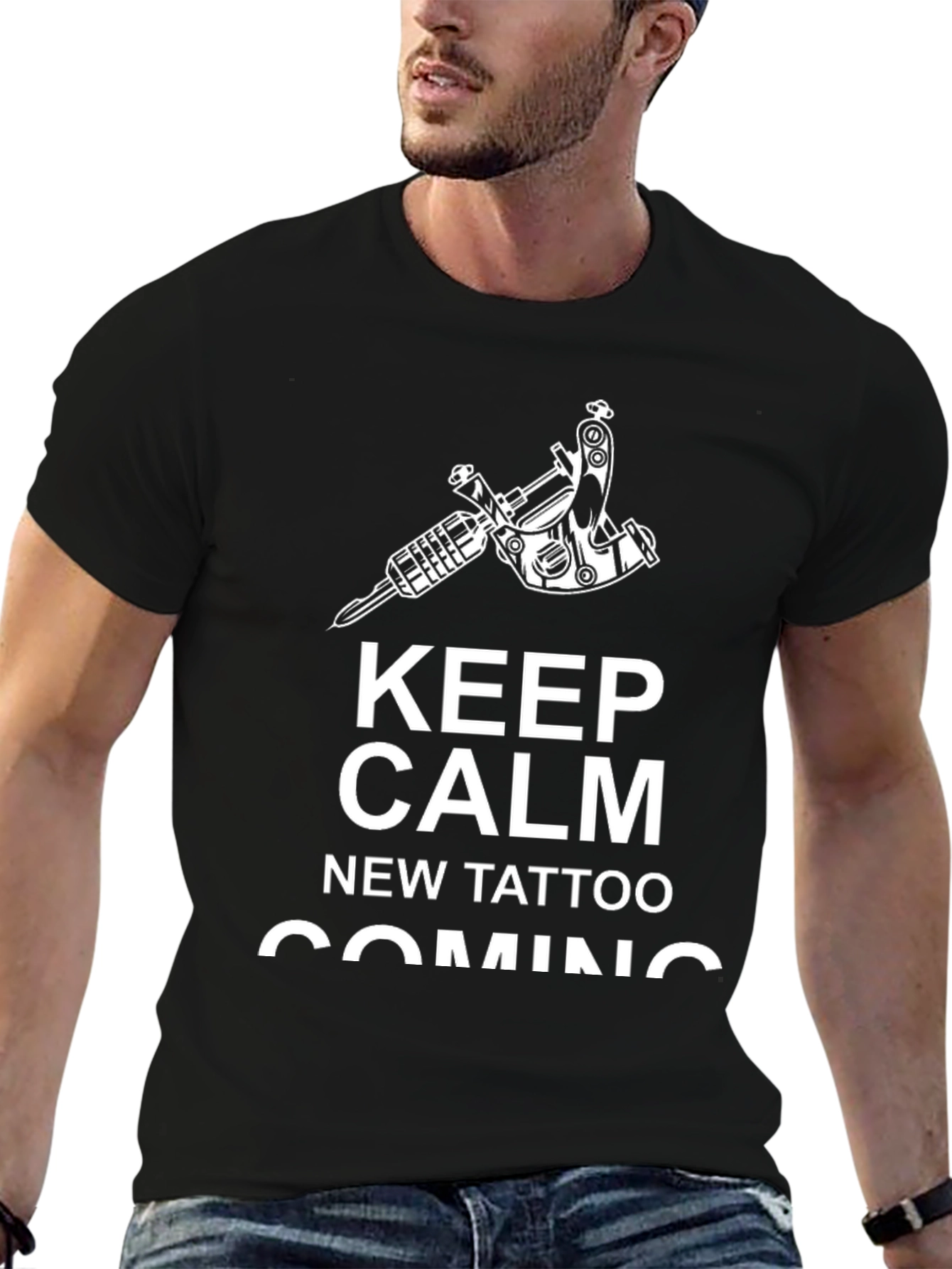 Keep Calm New Tattoo Coming T-Shirt - Black - 6