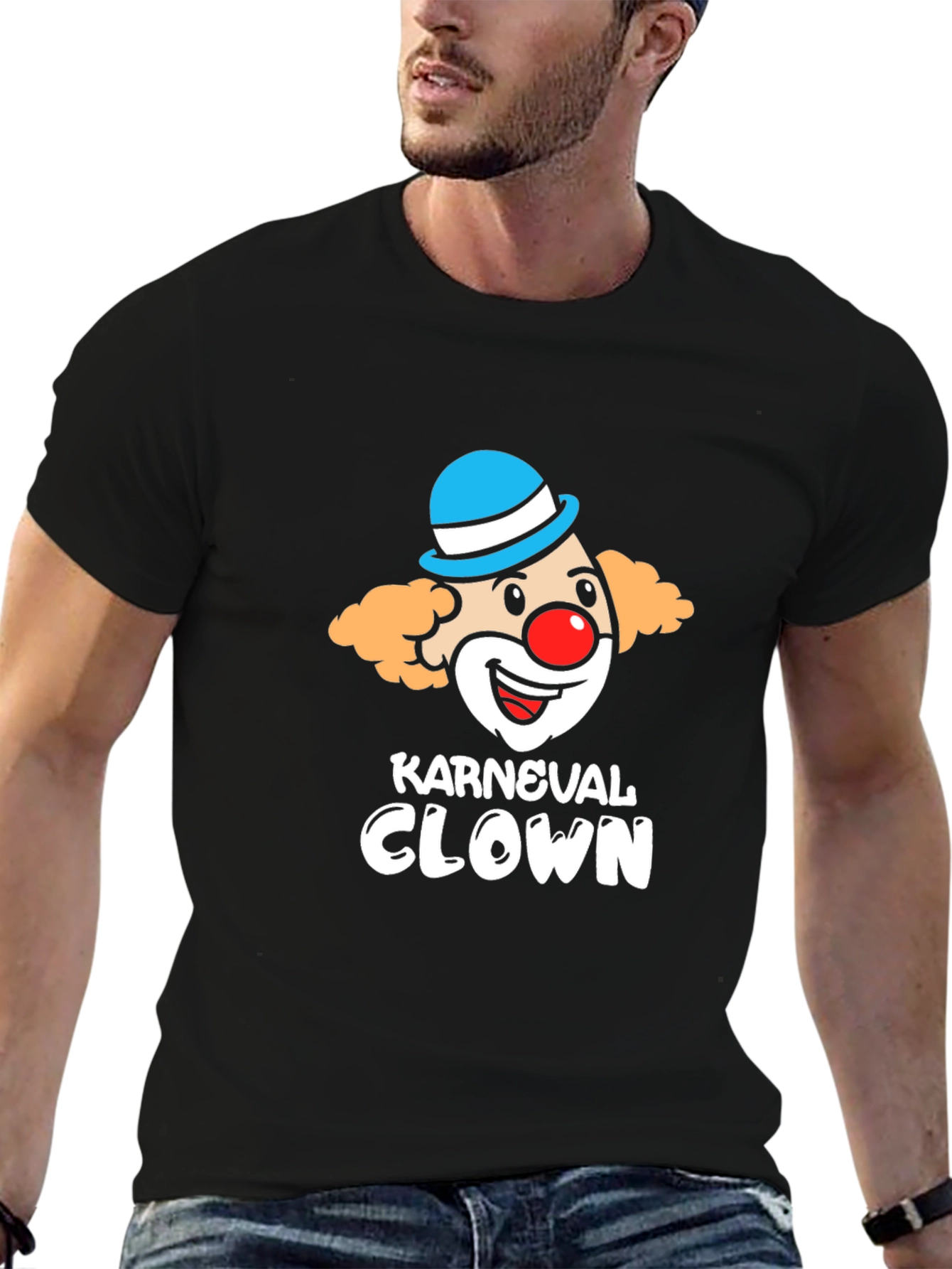 Black Karneval Clown T-Shirt - Black Graphic Tee view 6