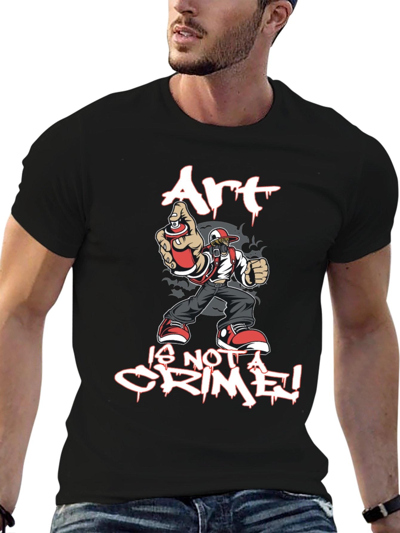 Black Art is Not a Crime Graphic T-Shirt view 6