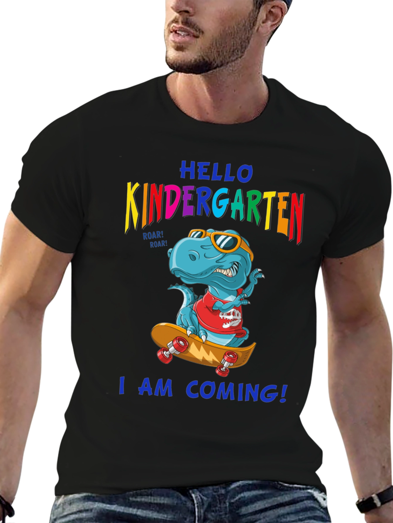 Black Kindergarten Dinosaur T-Shirt view 6