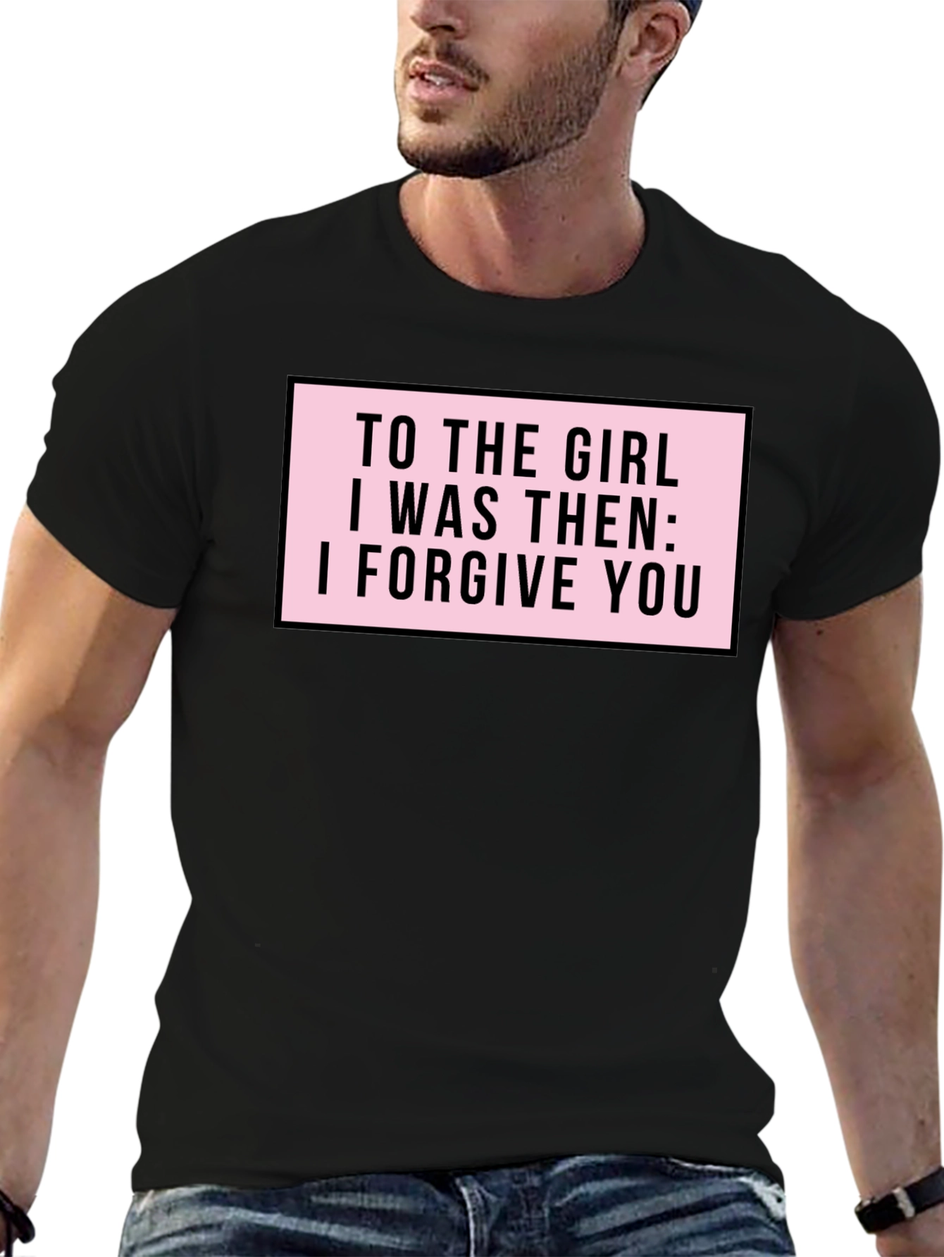 Black Forgive You Graphic Tee - Empowering Statement Shirt view 6