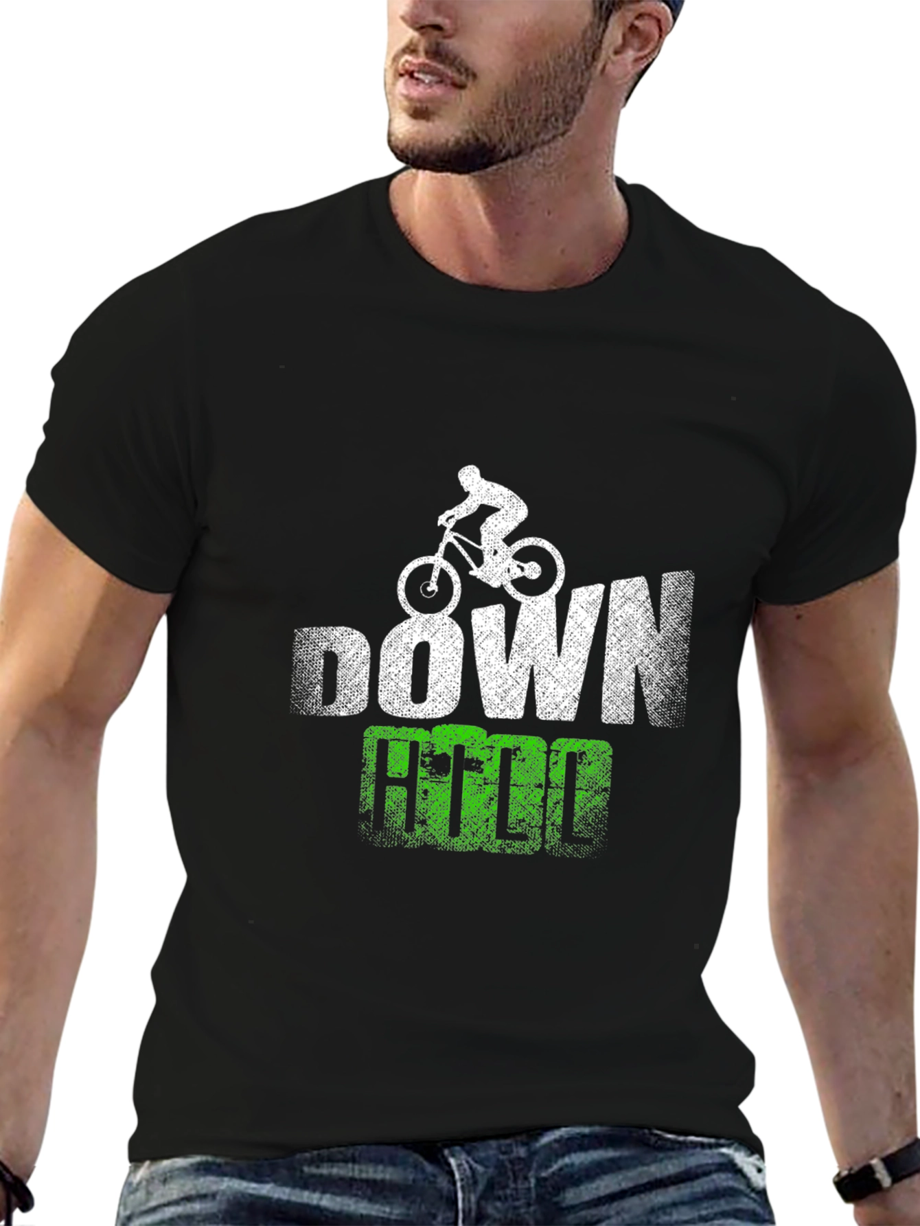 Black Downhill Mountain Bike T-Shirt Black view 6