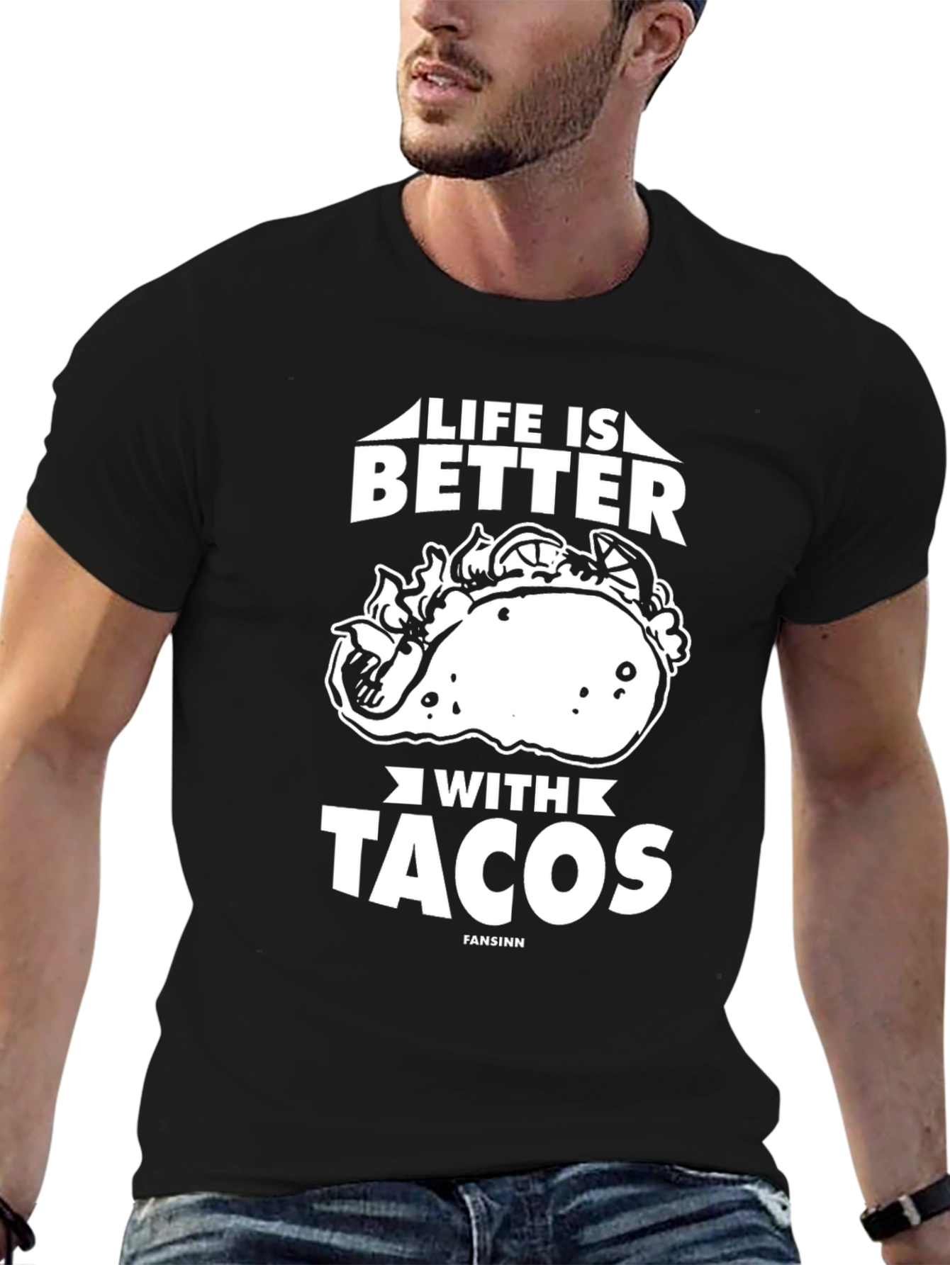 Black Life Is Better With Tacos T-Shirt view 6