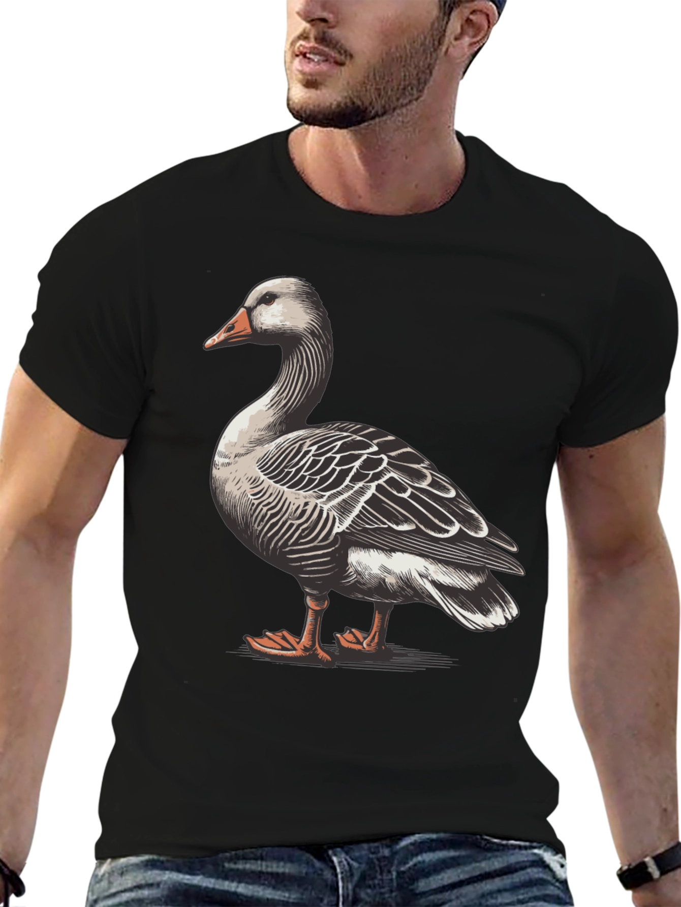 Black Goose Graphic T-Shirt - Black Casual Tee view 6