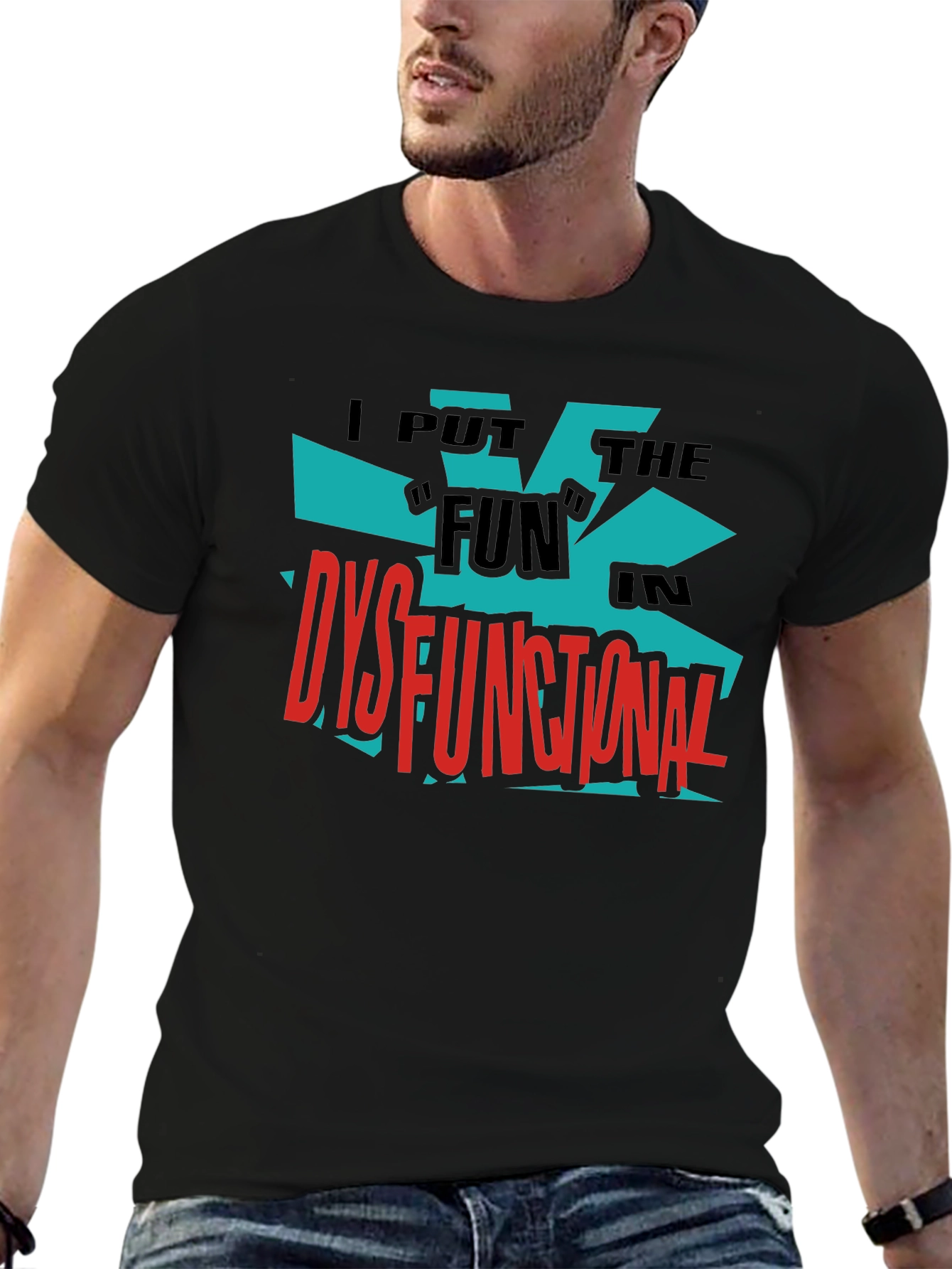 Black Dysfunctional Fun Graphic Tee - Bold Black Shirt view 6