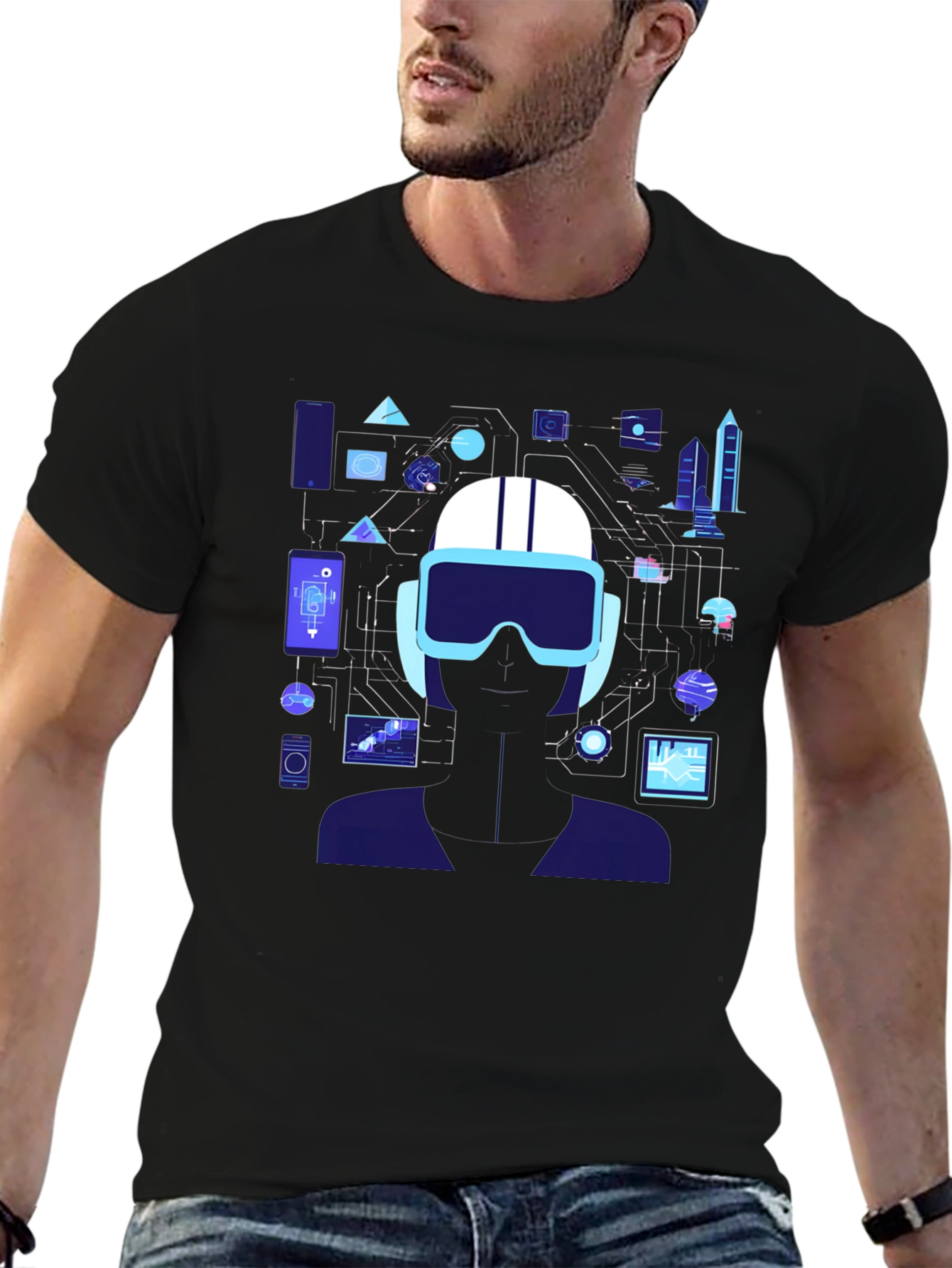Black Tech Vision T-Shirt: Future is Now view 6