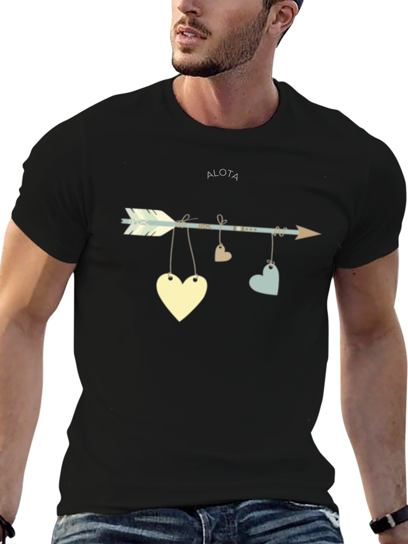 Black Arrow Heart Graphic Tee view 6