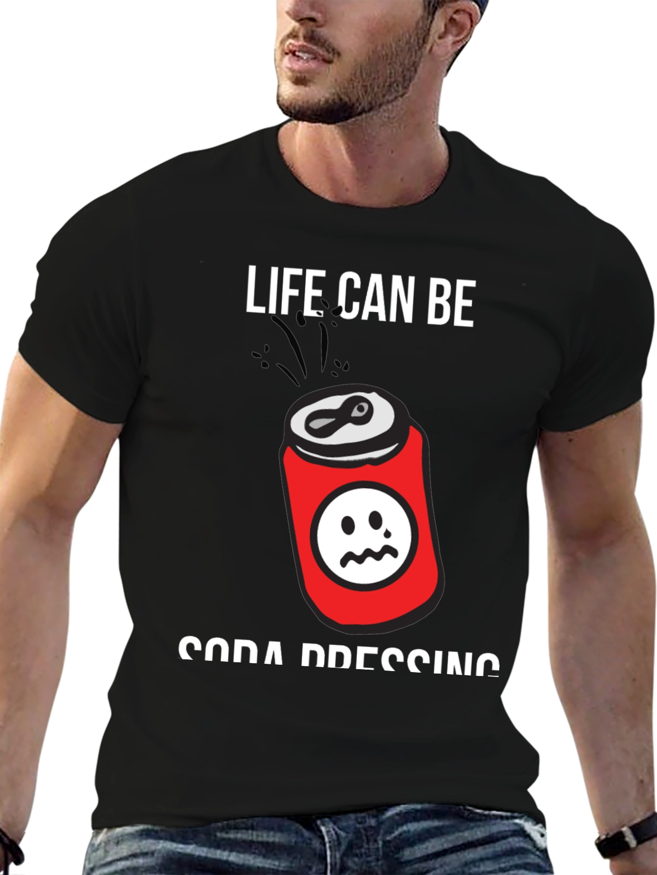 Black Life Can Be Soda Pressing Black T-Shirt view 6