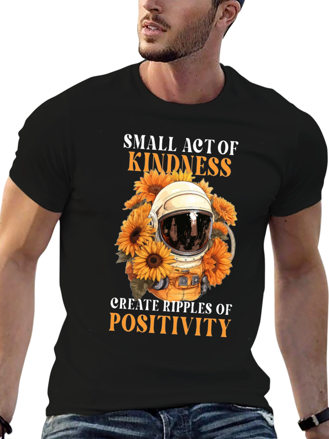 Black Kindness Ripple Positive T-Shirt view 6