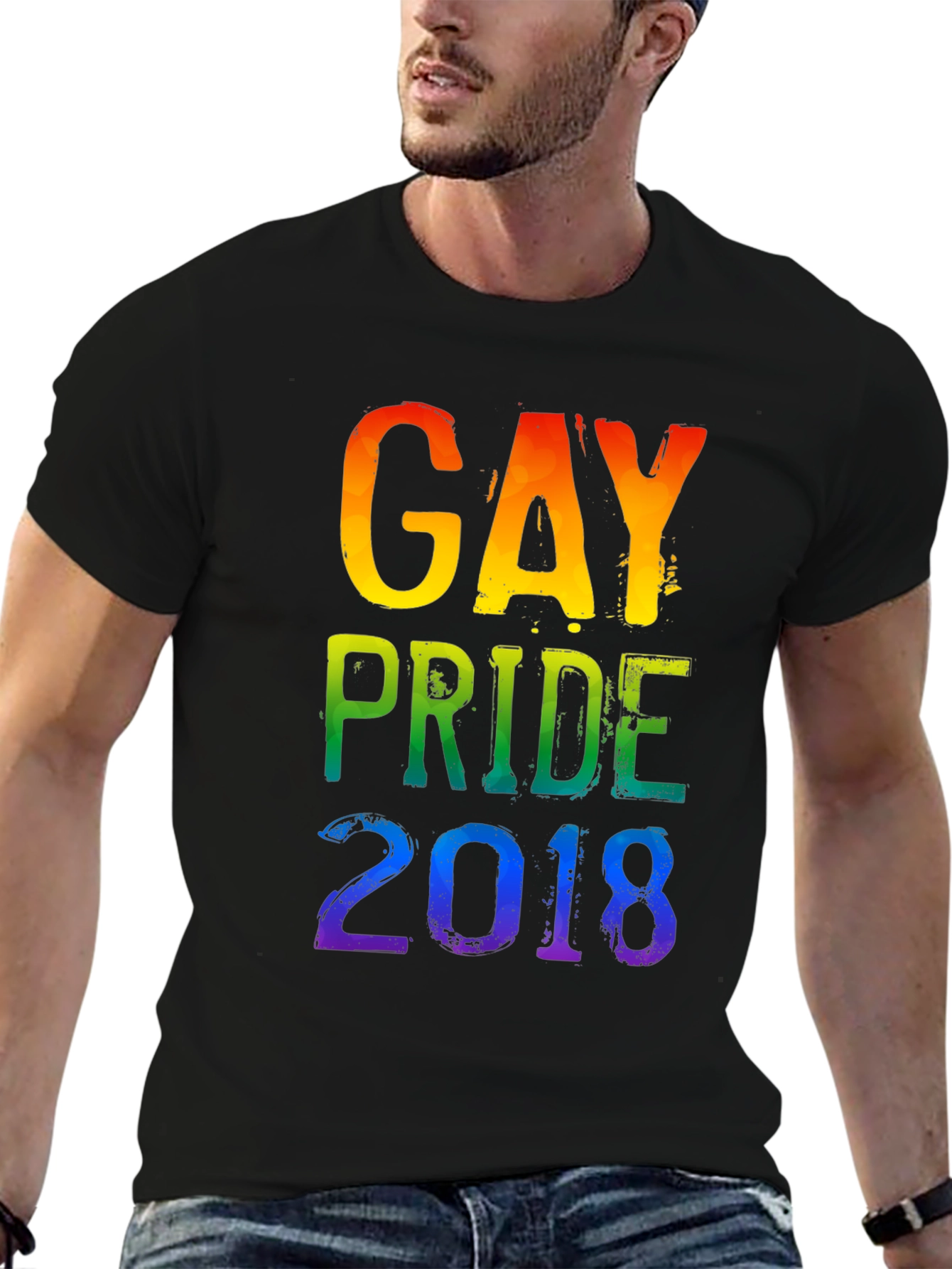 Black Gay Pride 2018 Rainbow T-Shirt view 6