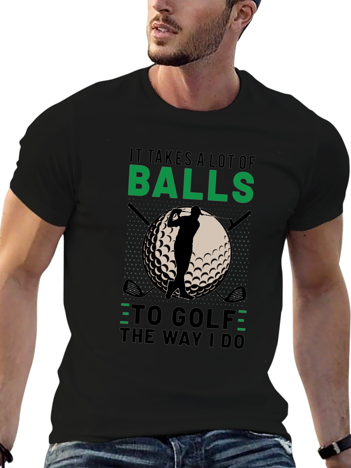 Black Golf Balls T-Shirt view 6