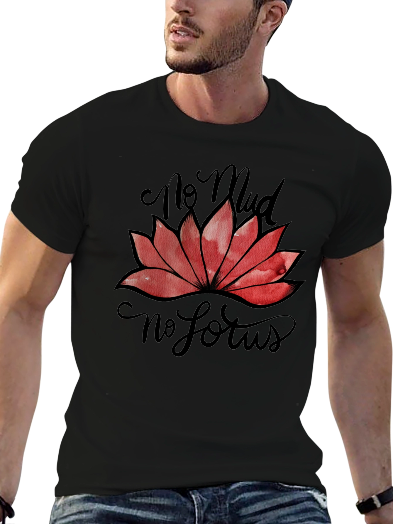 No Mud No Lotus Graphic T-Shirt - Black - 6