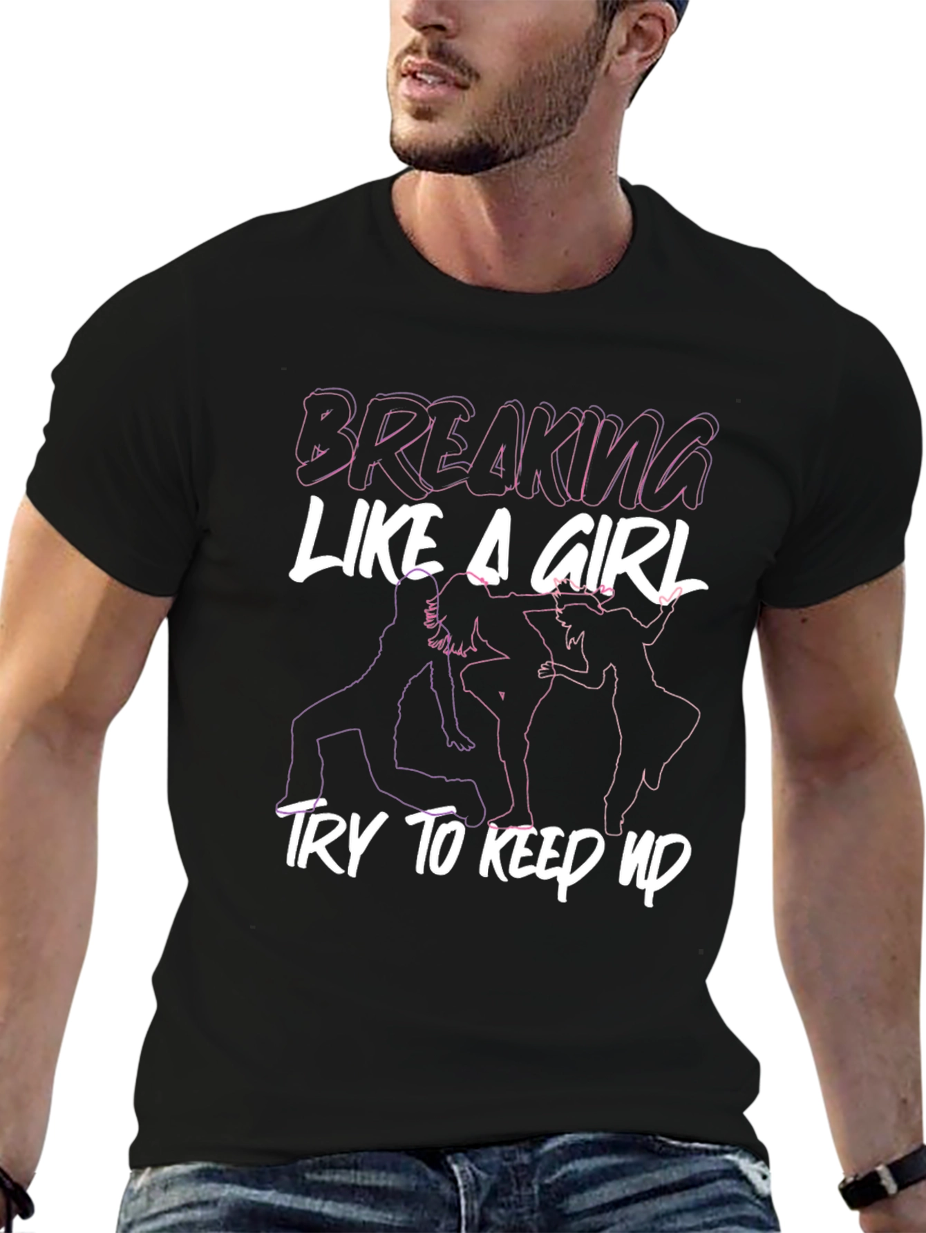 Breaking Like A Girl Graphic Tee - Black - 6