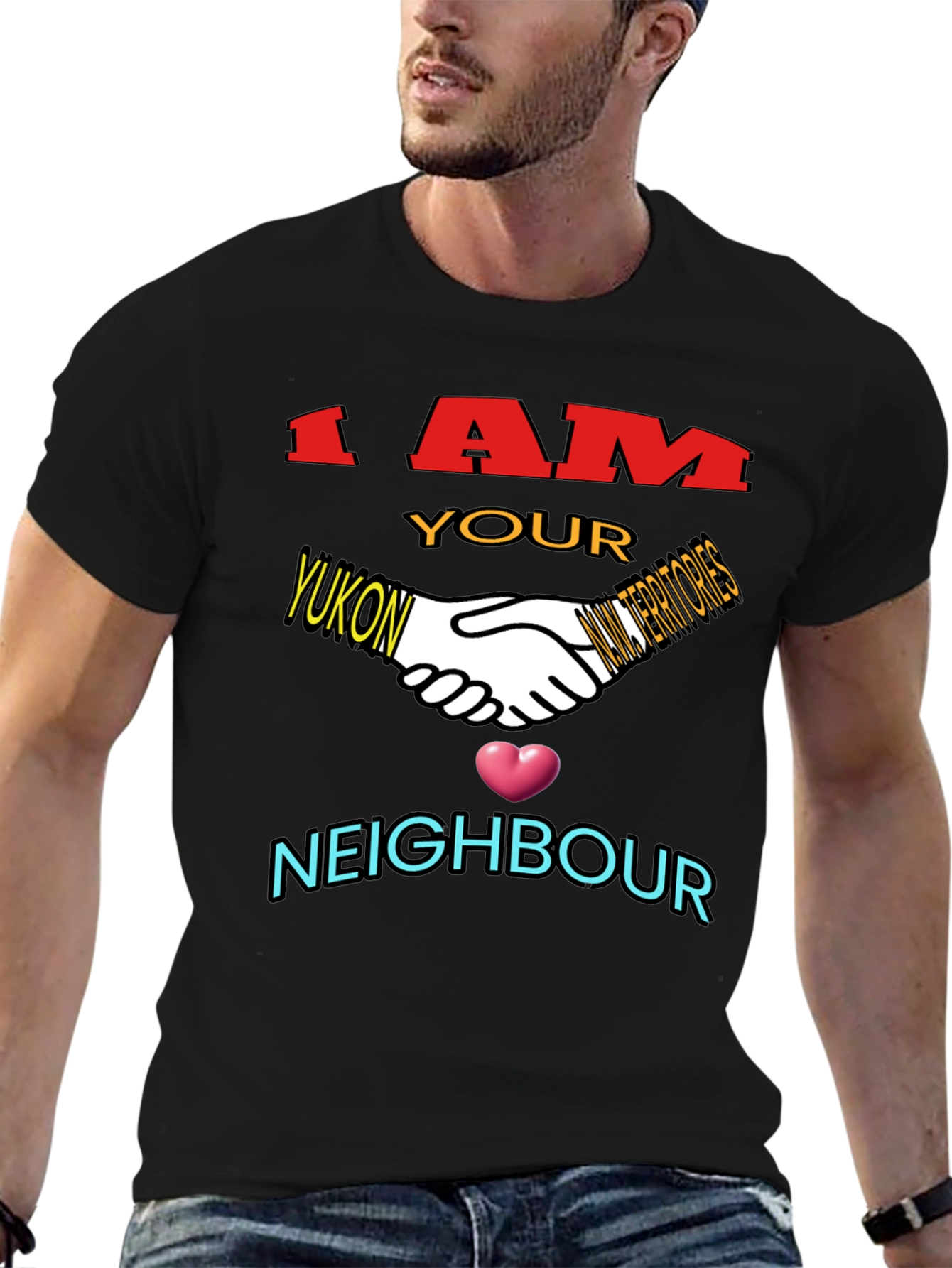 Black Yukon Neighbour T-Shirt - Unisex Graphic Tee view 6