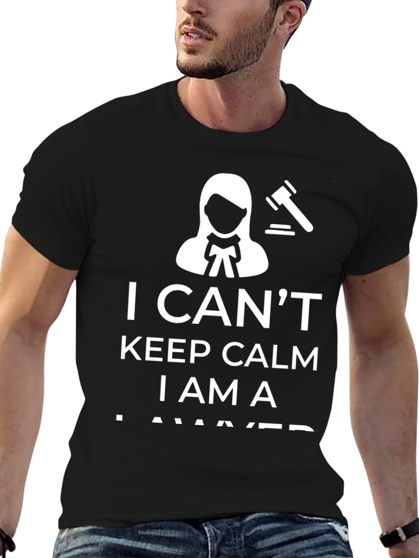 Black Lawyer T-Shirt - I Can't Keep Calm Funny Law Gift view 6