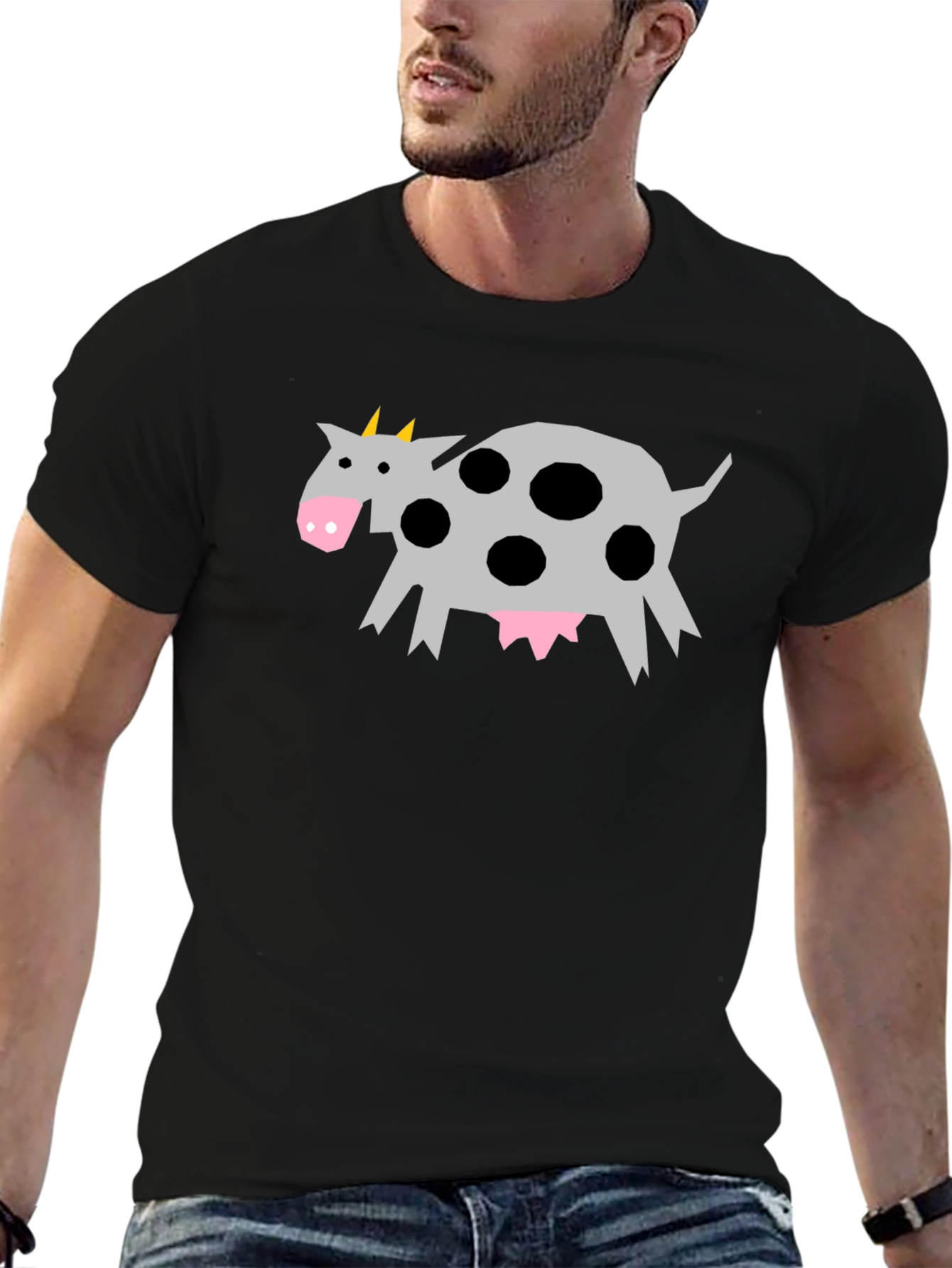 Black Funky Cow Graphic Tee - Quirky Style view 6