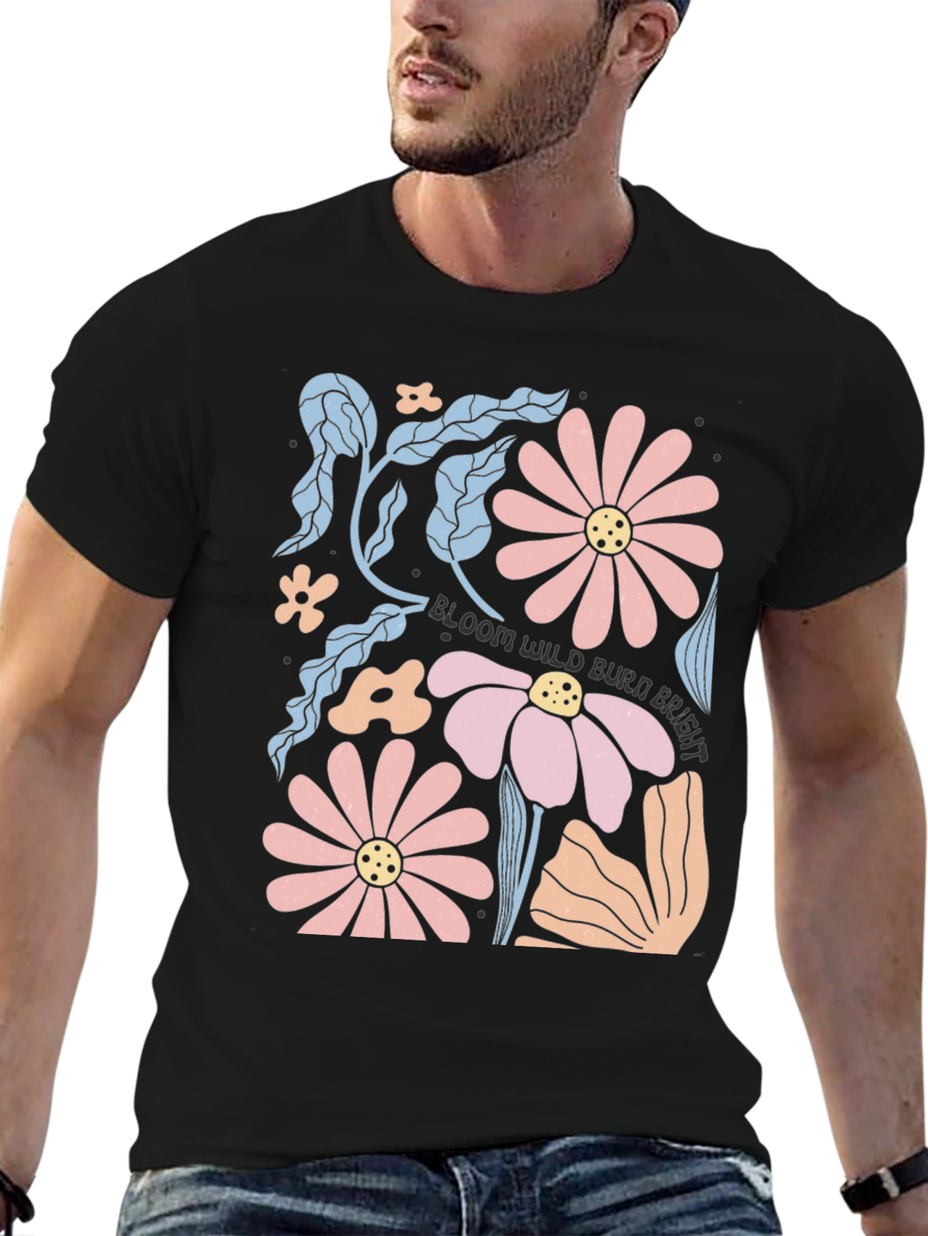 Black Bloom Wild Burn Bright Graphic Tee view 6