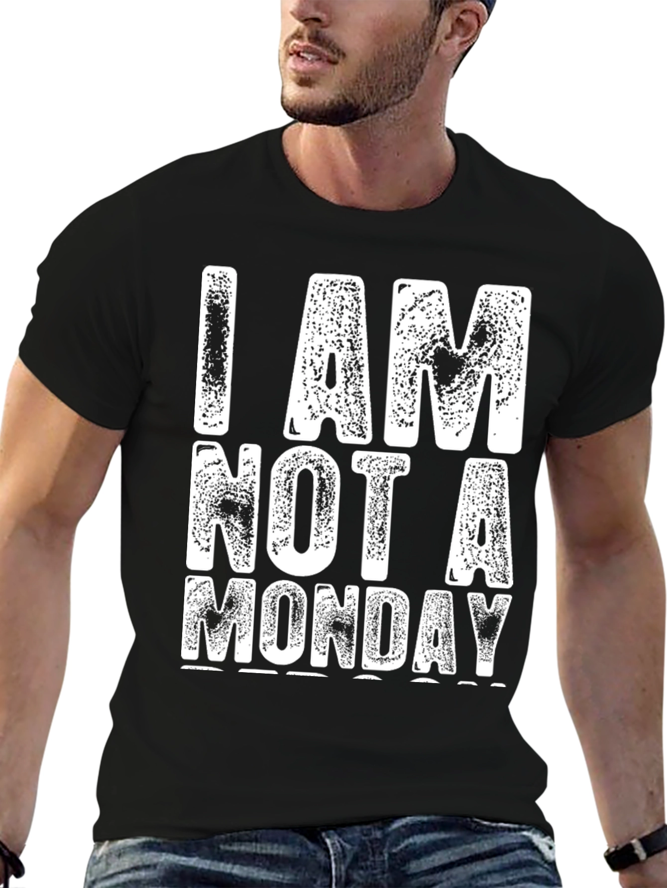 Black I Am Not A Monday Graphic T-Shirt view 6