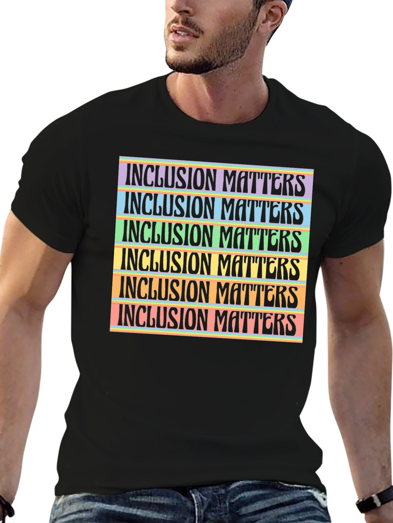 Black Inclusion Matters Graphic T-Shirt - Black view 6