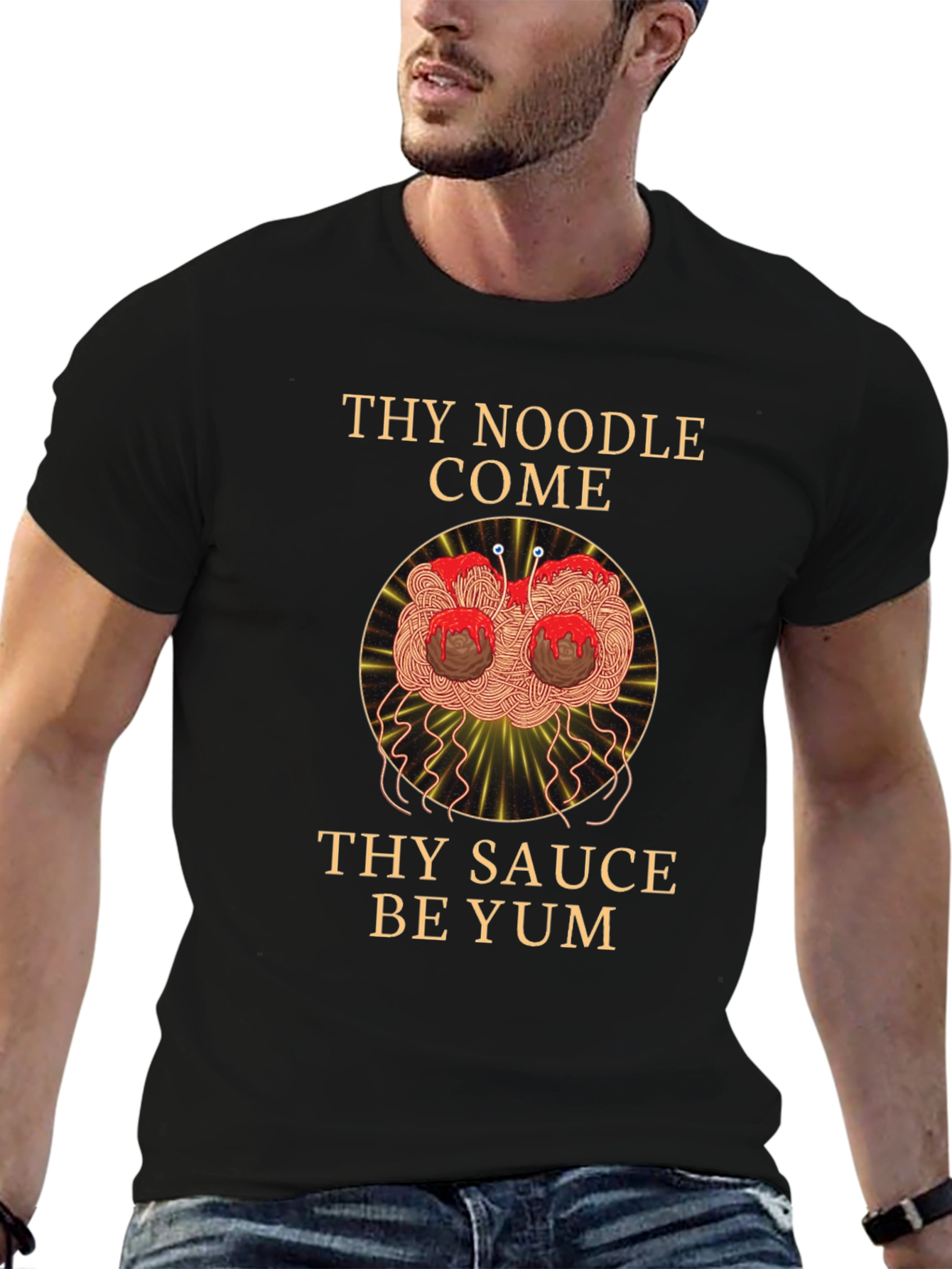 Black Noodle Come Sauce Yum T-Shirt view 6
