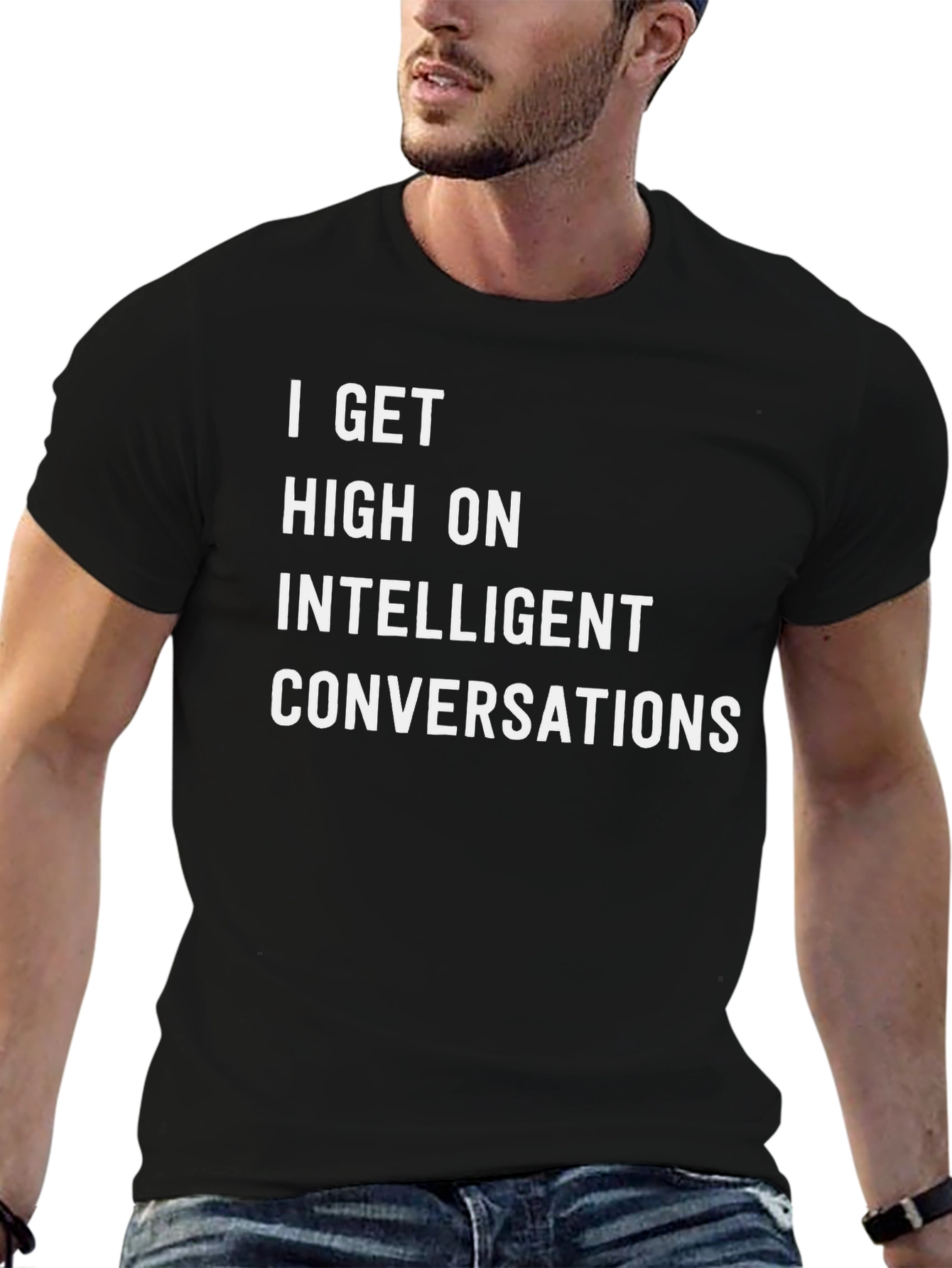 Black Intelligent Conversations Graphic T-Shirt view 6