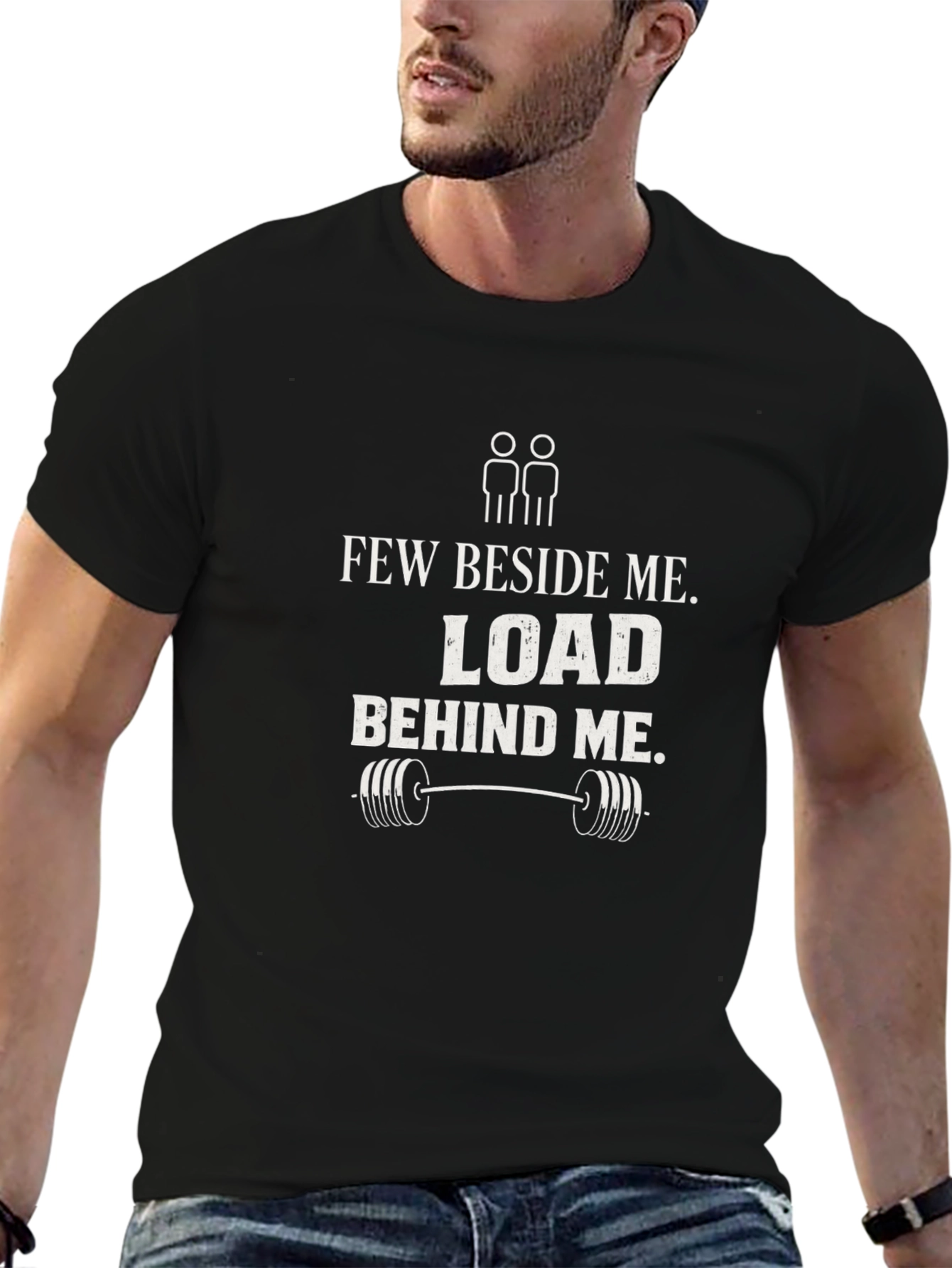 Black Few Beside Me Load Behind Me Gym T-Shirt view 6