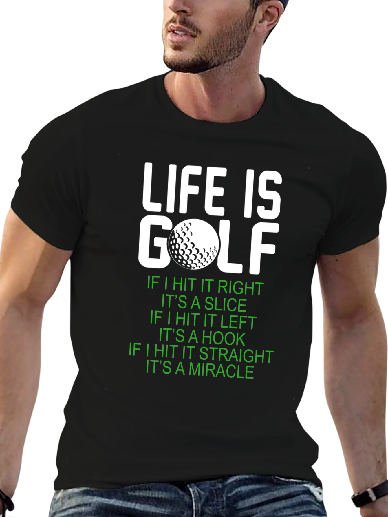 Black Life Is Golf Graphic Tee - Funny Golf Lover Gift view 6