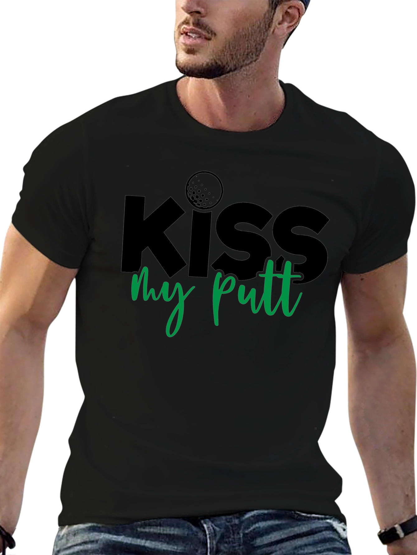 Black Kiss My Putt Graphic T-Shirt view 6