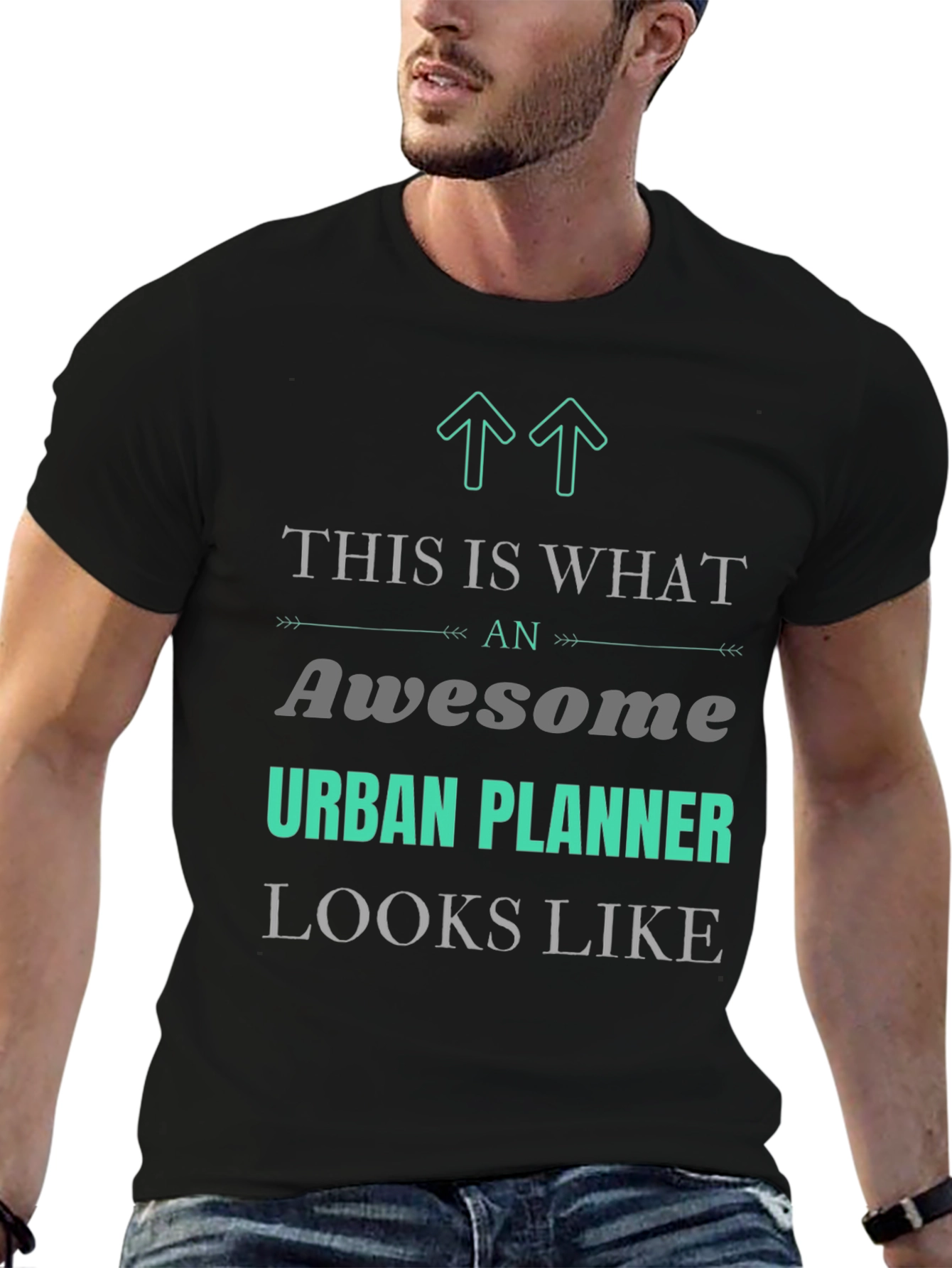 Black Awesome Urban Planner T-Shirt: Stylish Career Pride Apparel view 6