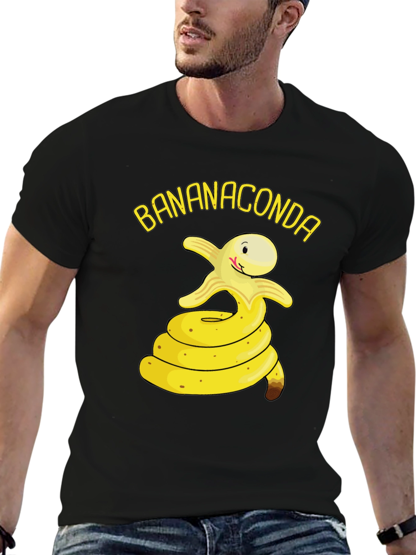 Black Bananaconda Funny Graphic T-Shirt view 6