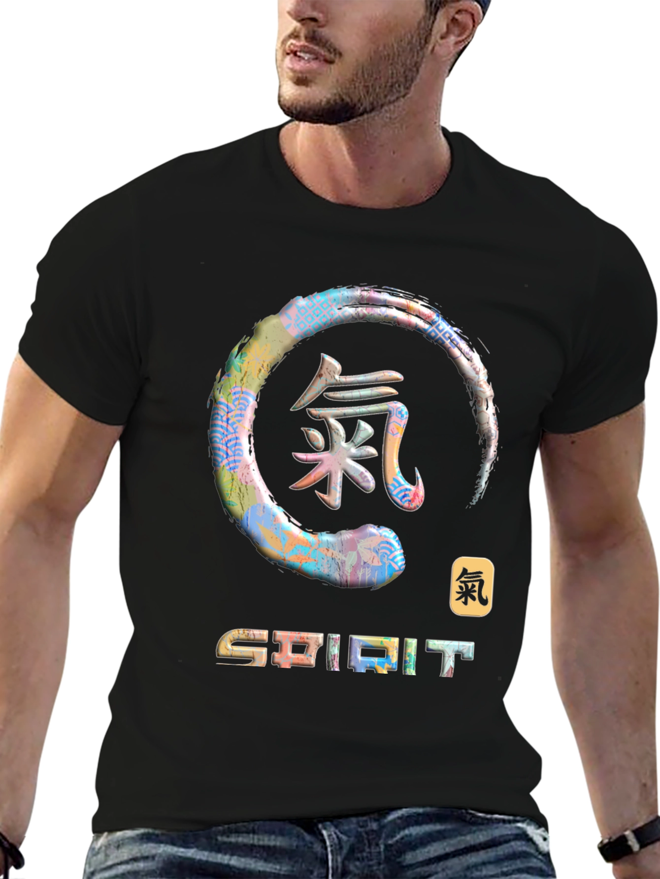 Black Zen Spirit Graphic T-Shirt view 6