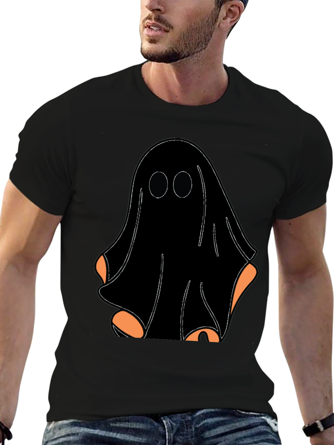 Black Spooky Ghost Graphic Tee view 6