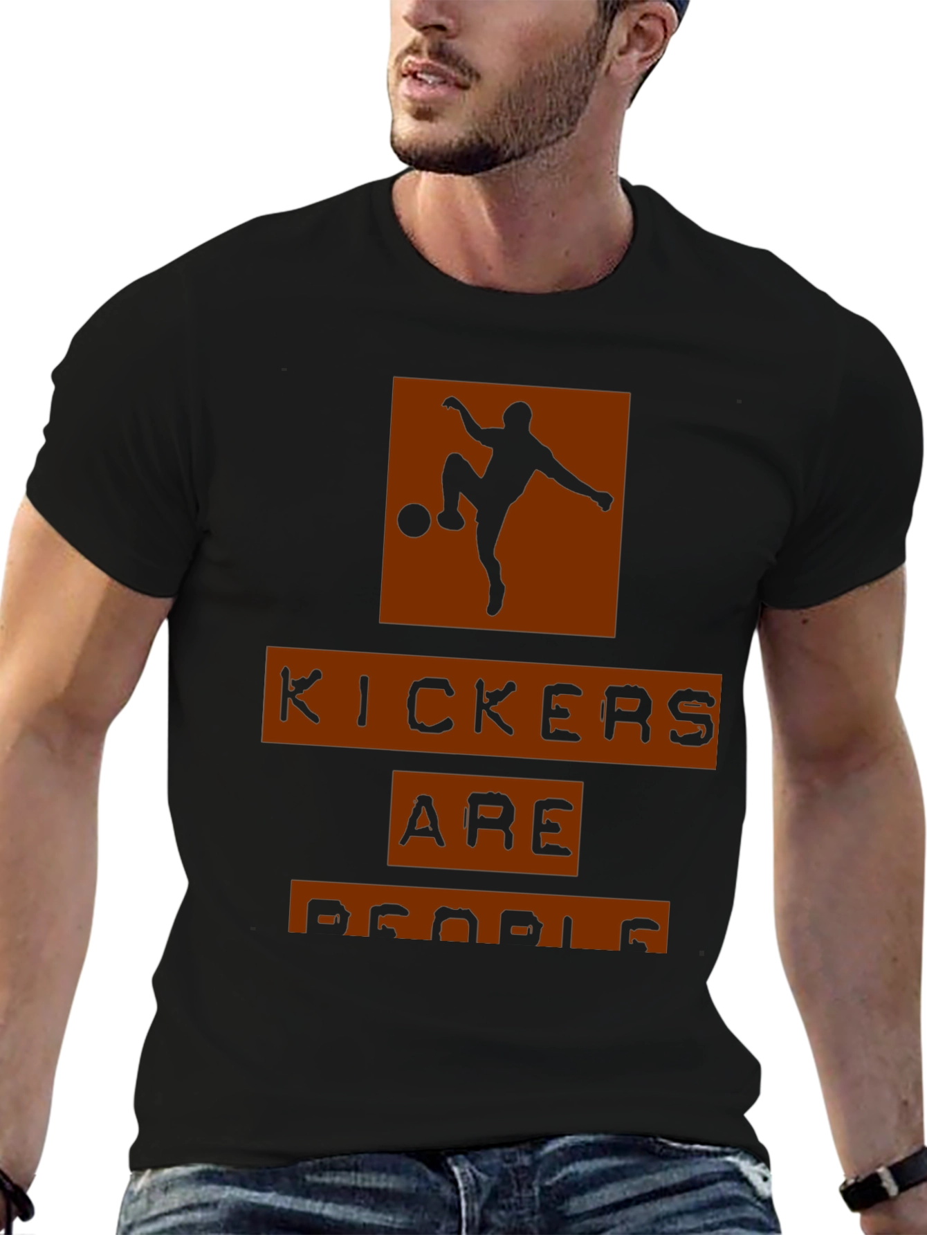 Black Kickers are People T-Shirt - Soccer Fan Tee view 6