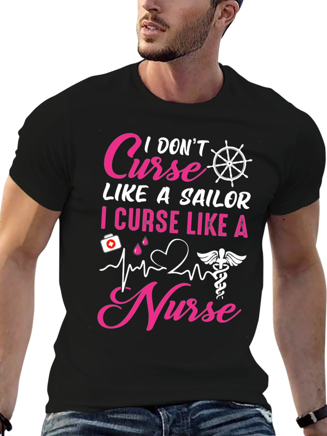 Black I Curse Like A Nurse T-Shirt view 6
