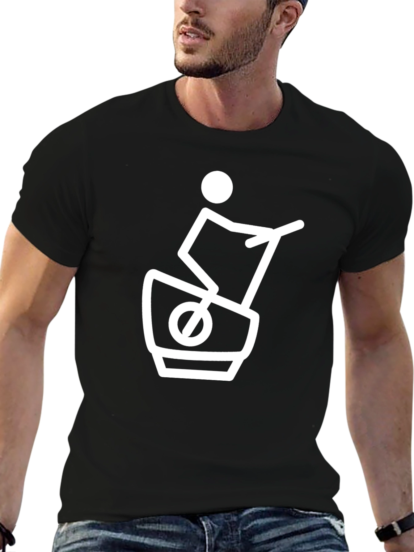 Black Unique Graphic Tee - Silly Treadmill Design view 6