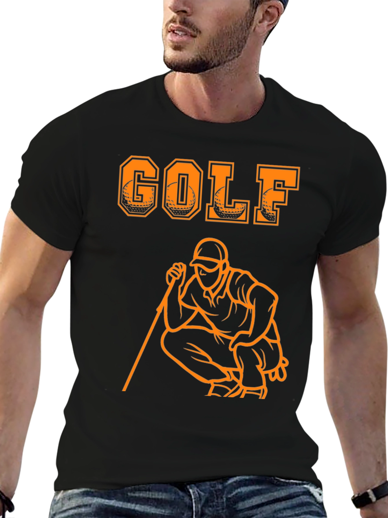 Black Golf Graphic T-Shirt - Sporty Casual Tee view 6