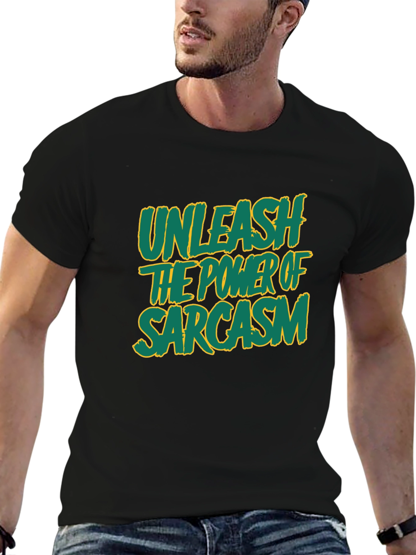 Black Unleash Sarcasm T-Shirt -  Funny Graphic Tee view 6