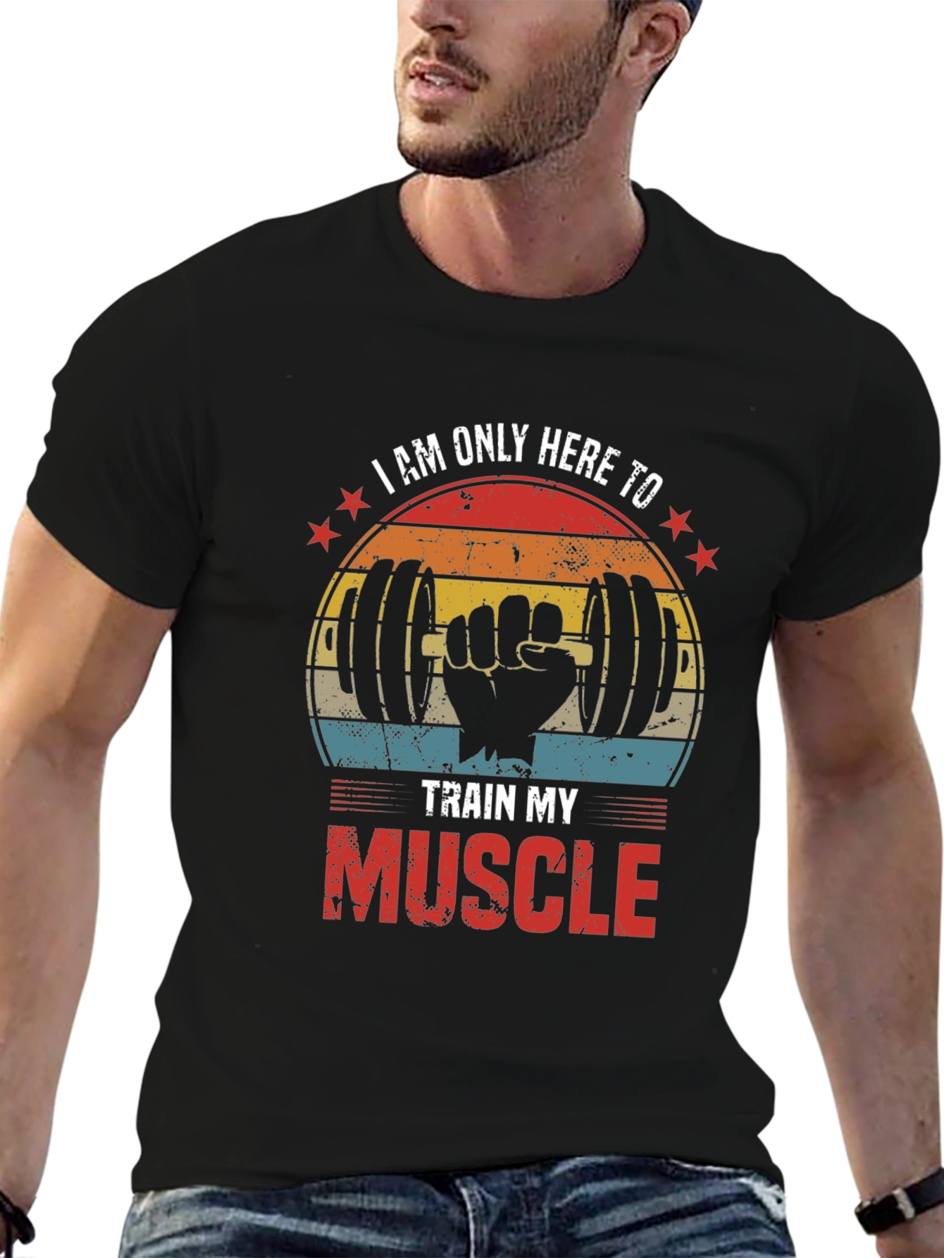 Black Train My Muscle Black T-Shirt view 6