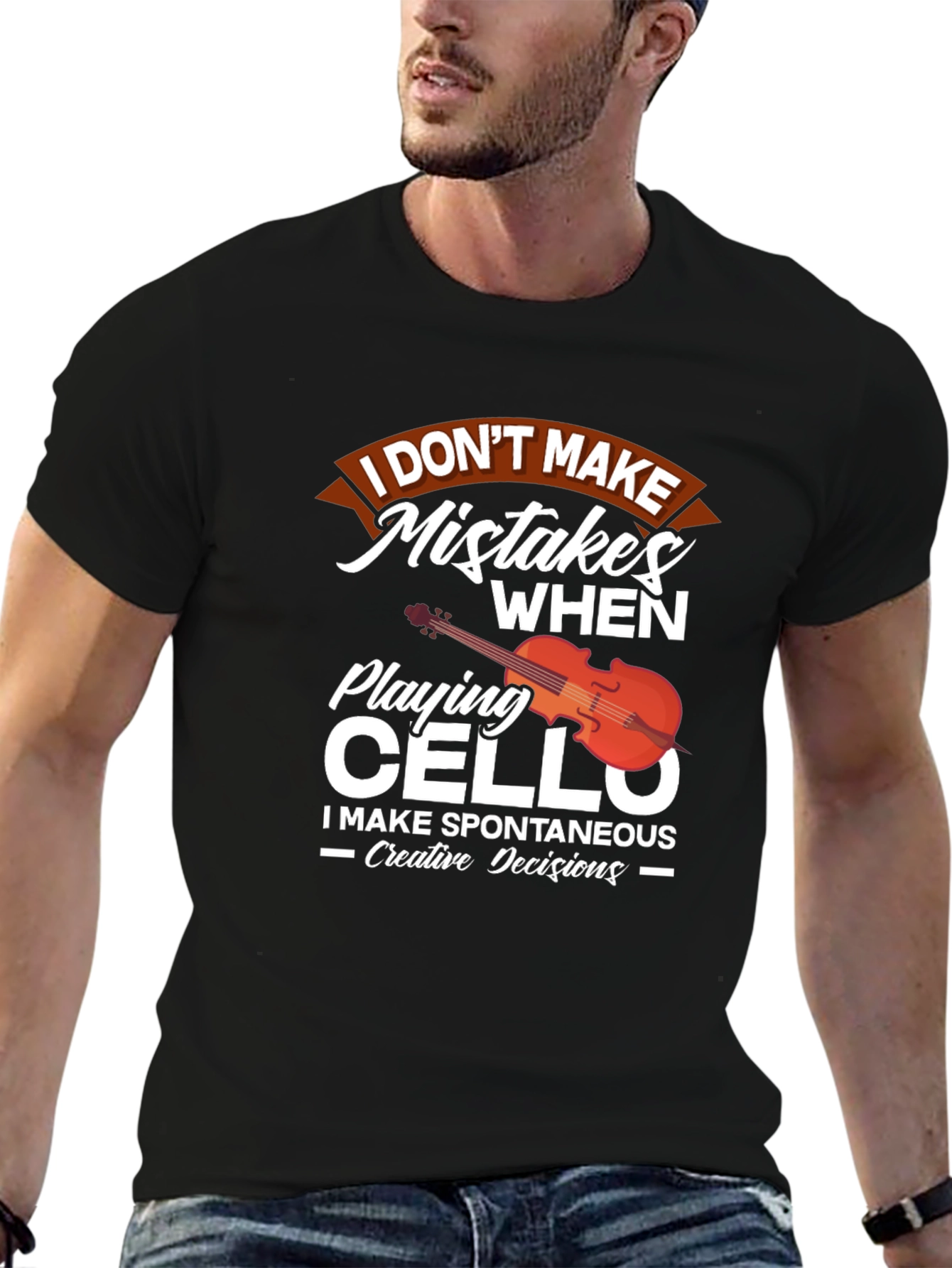 Black Cello Player T-Shirt: I Don't Make Mistakes view 6
