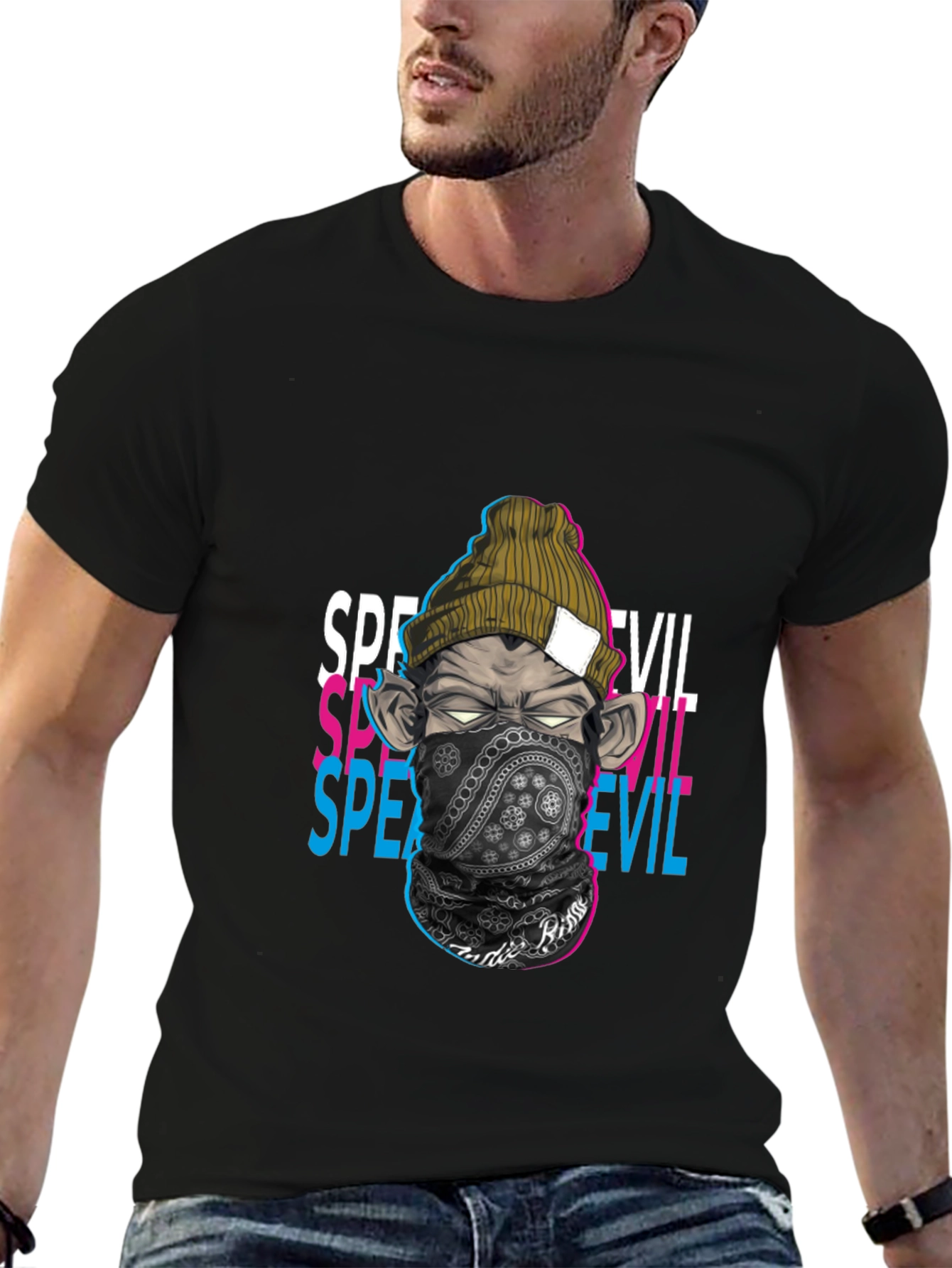 Black Speak No Evil Graphic Tee view 6