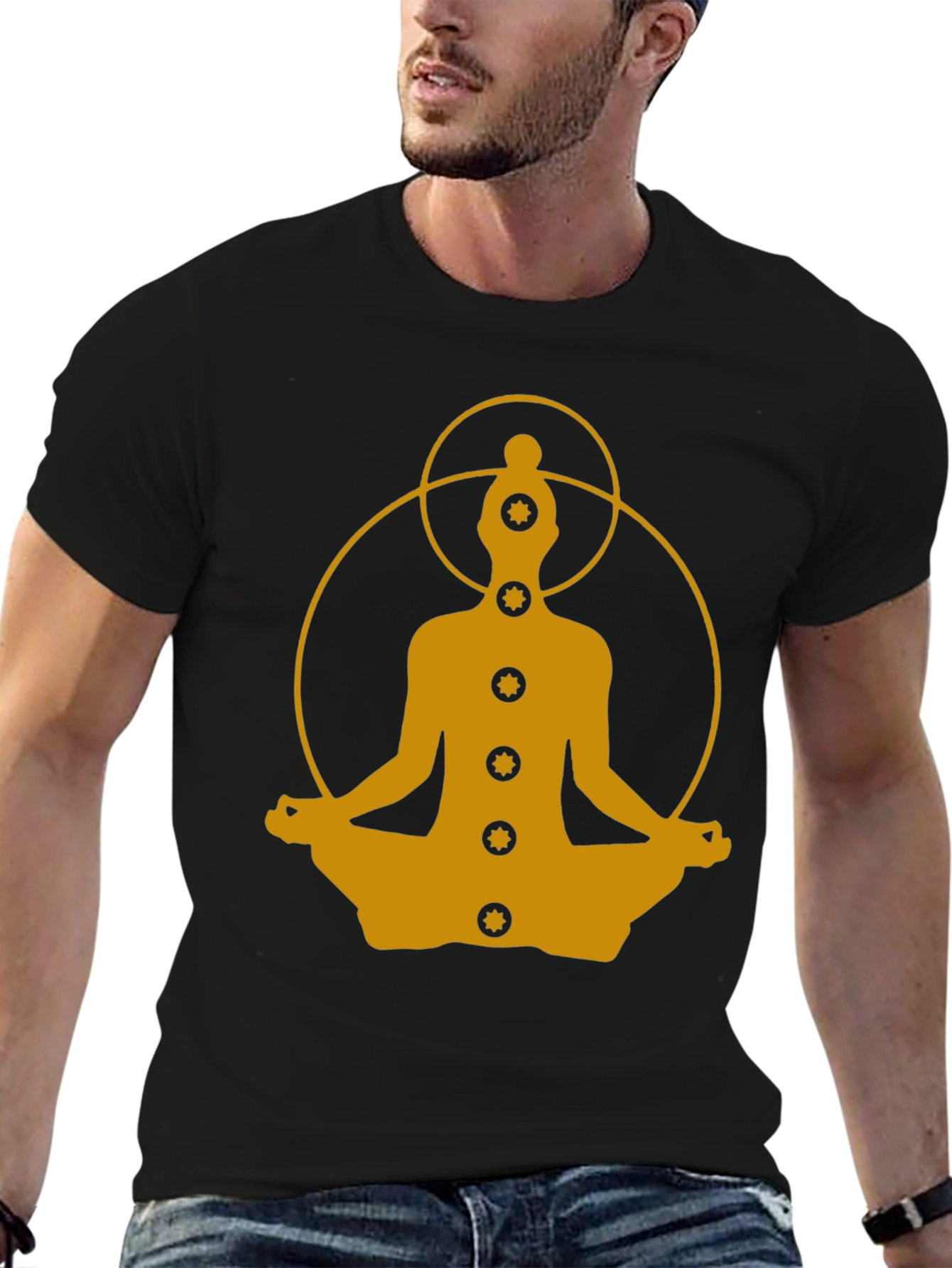 Black Chakra Meditation T-Shirt - Spiritual Yogi Tee view 6