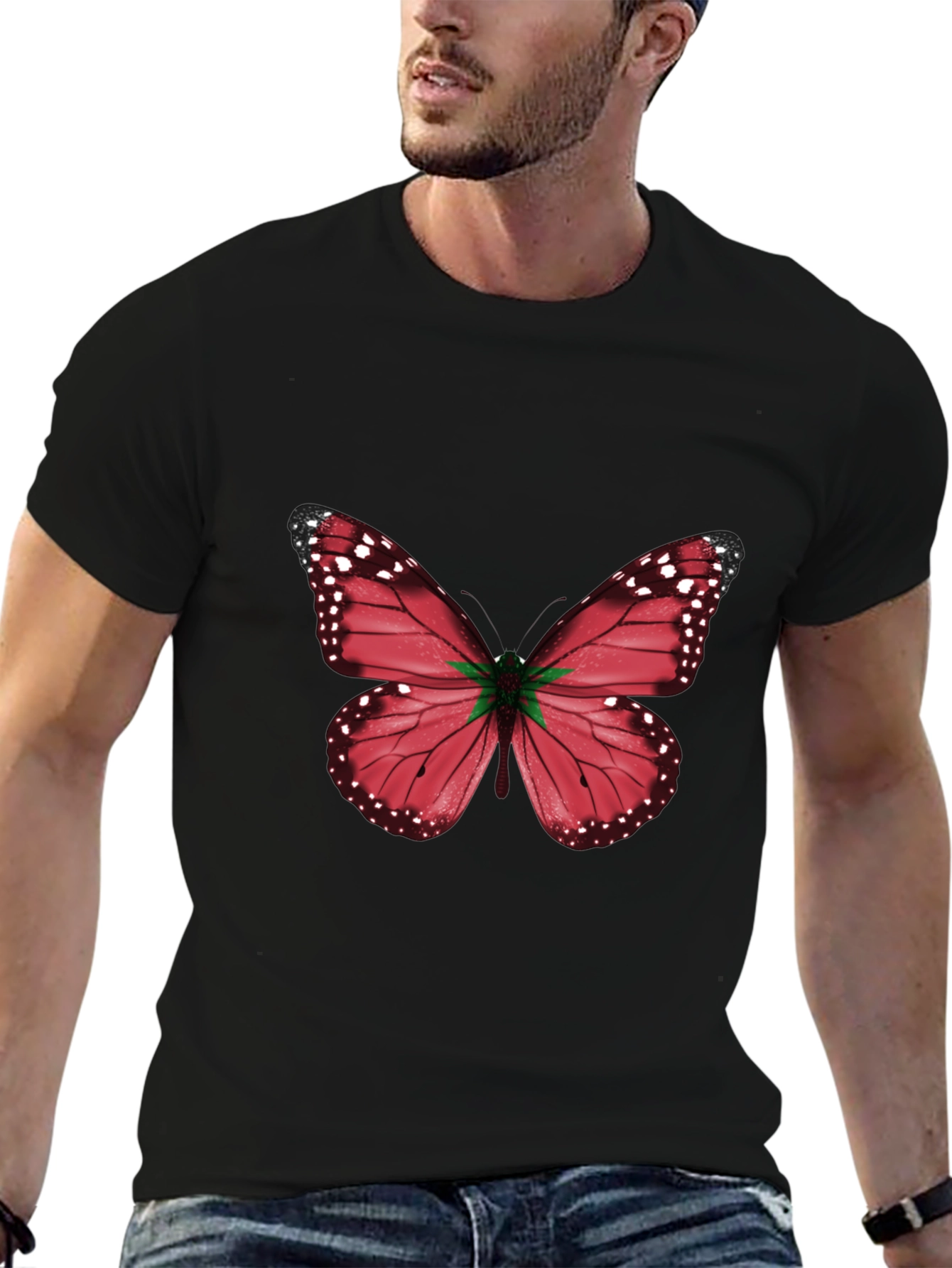 Black Butterfly Graphic Tee - Modern Casual Style view 6