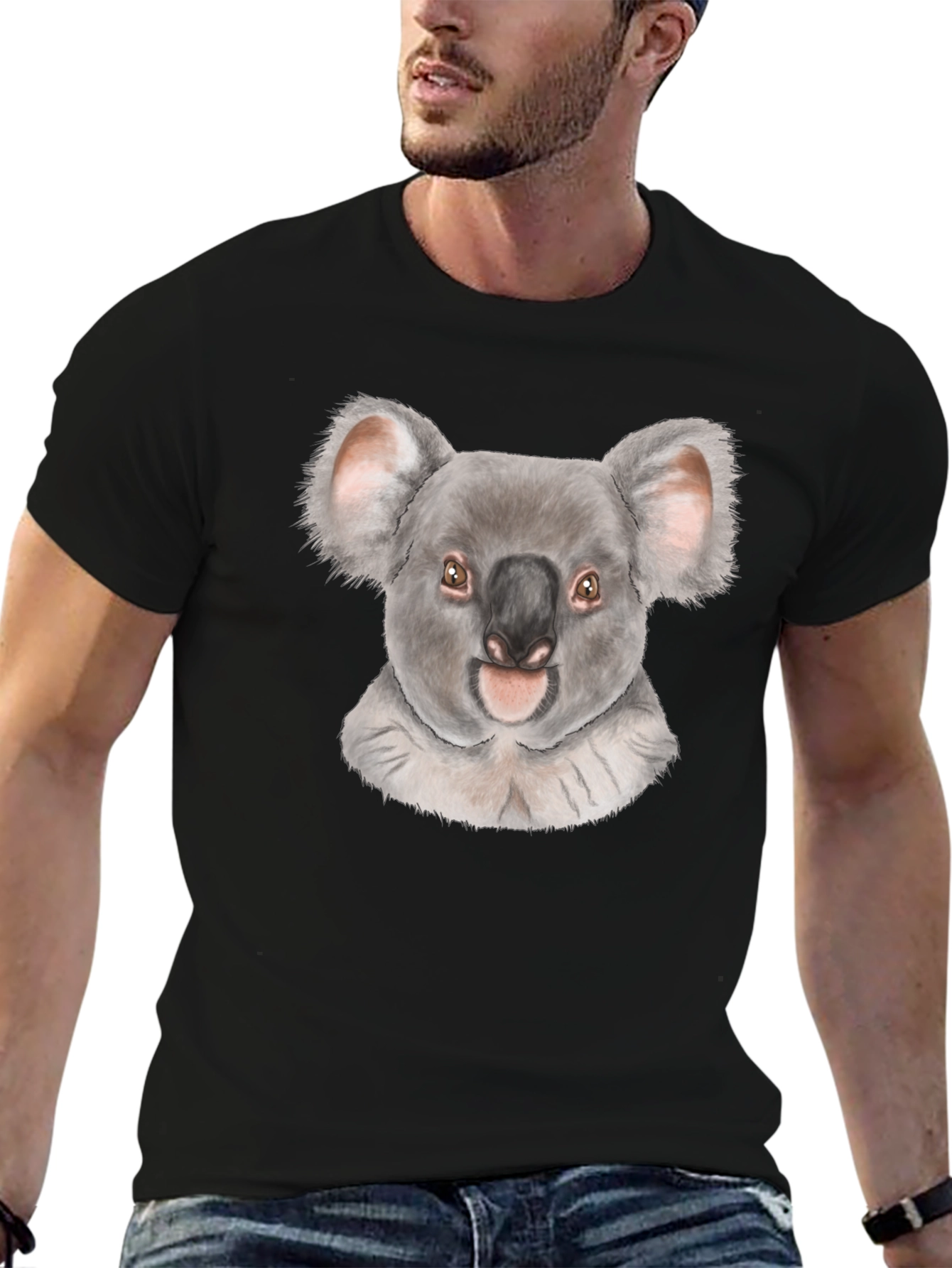 Black Koala Graphic Tee - Soft Cotton Blend view 6