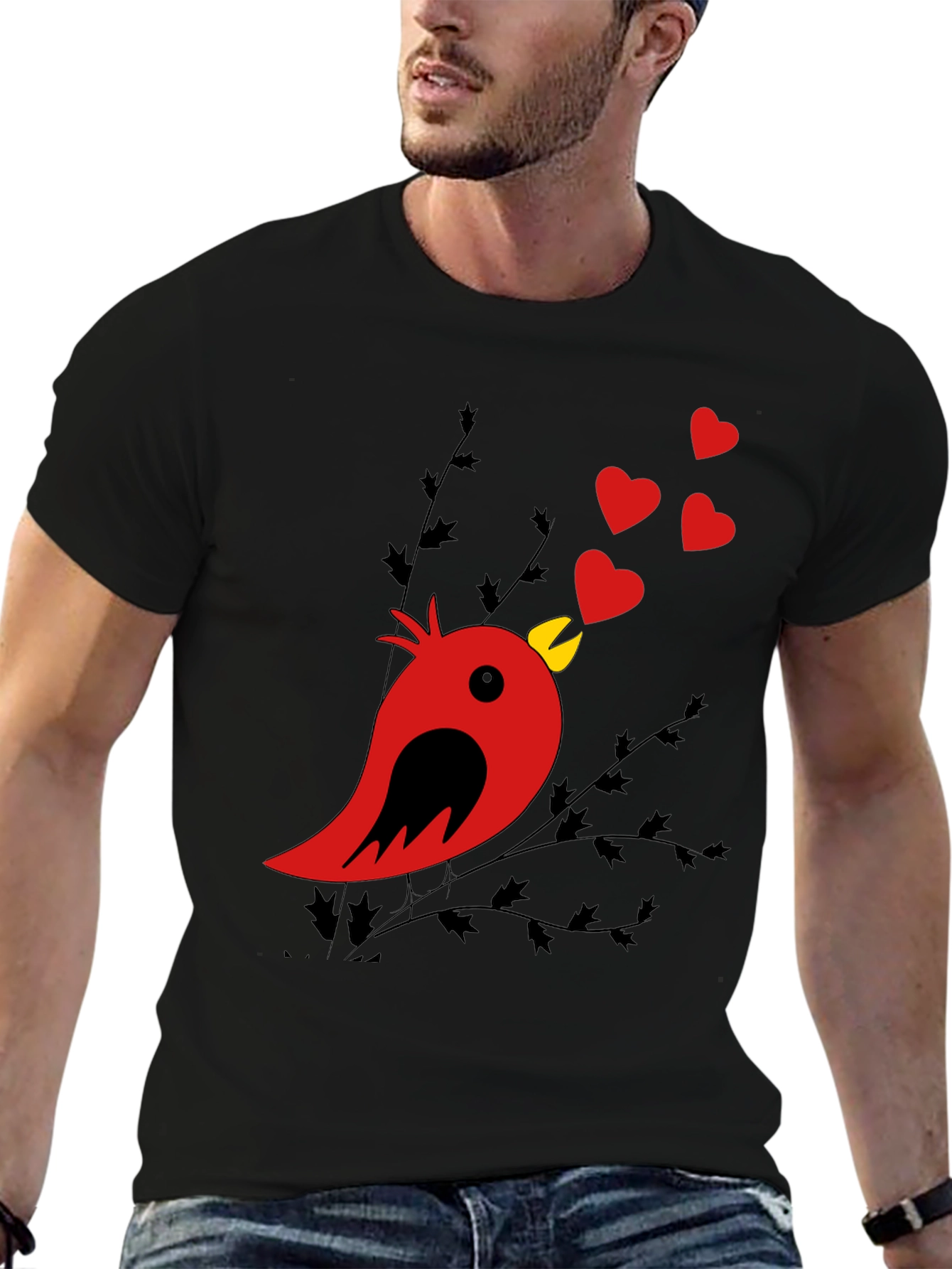 Black Heart Song Bird T-Shirt - Love in the Air view 6